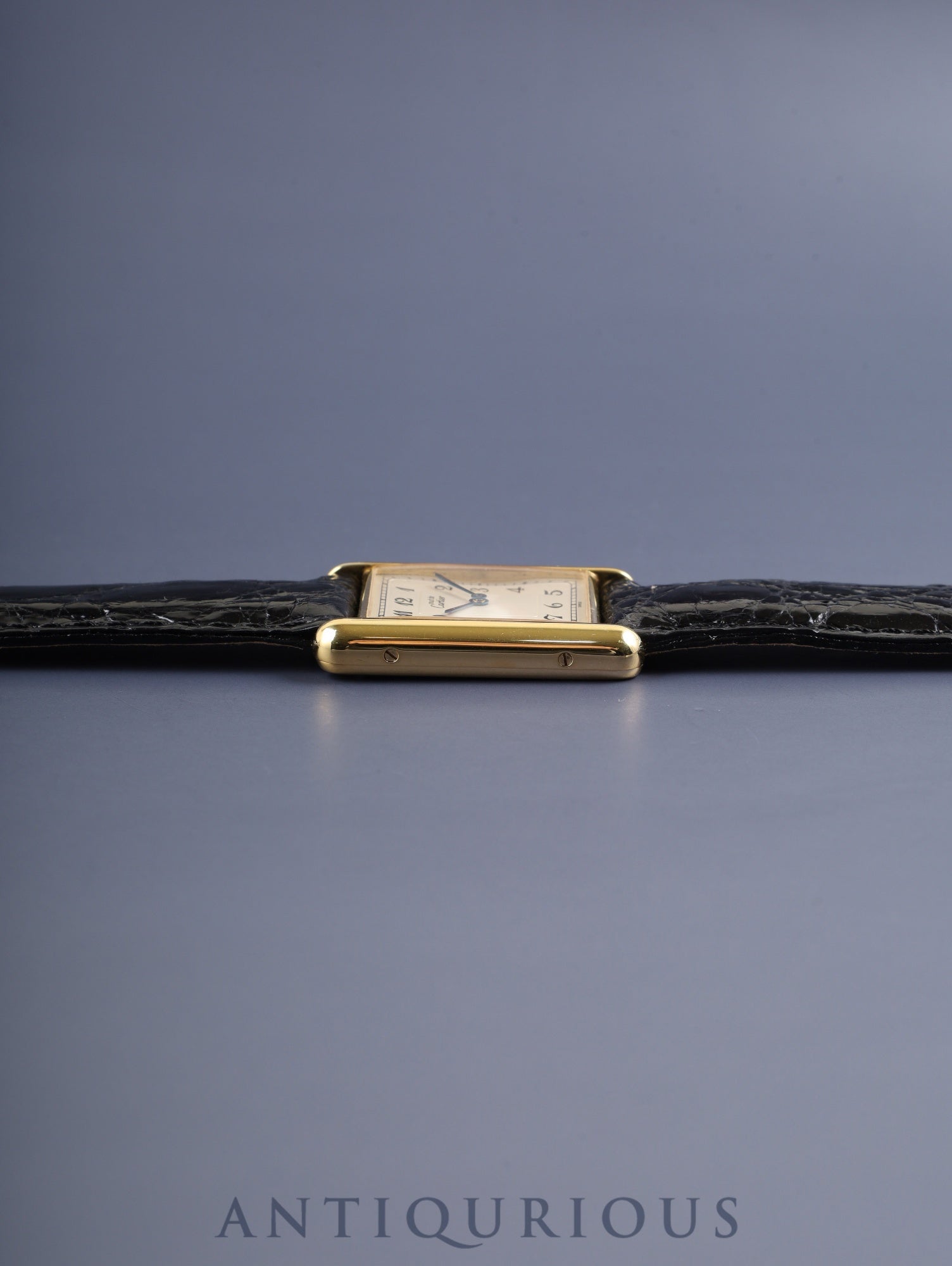 カルティエ マストタンク LM 590005 クォーツ Cal.90 SV925 革 純正Dバックル(GP)アラビア文字盤 オーバーホール済み 新品仕上げ済み