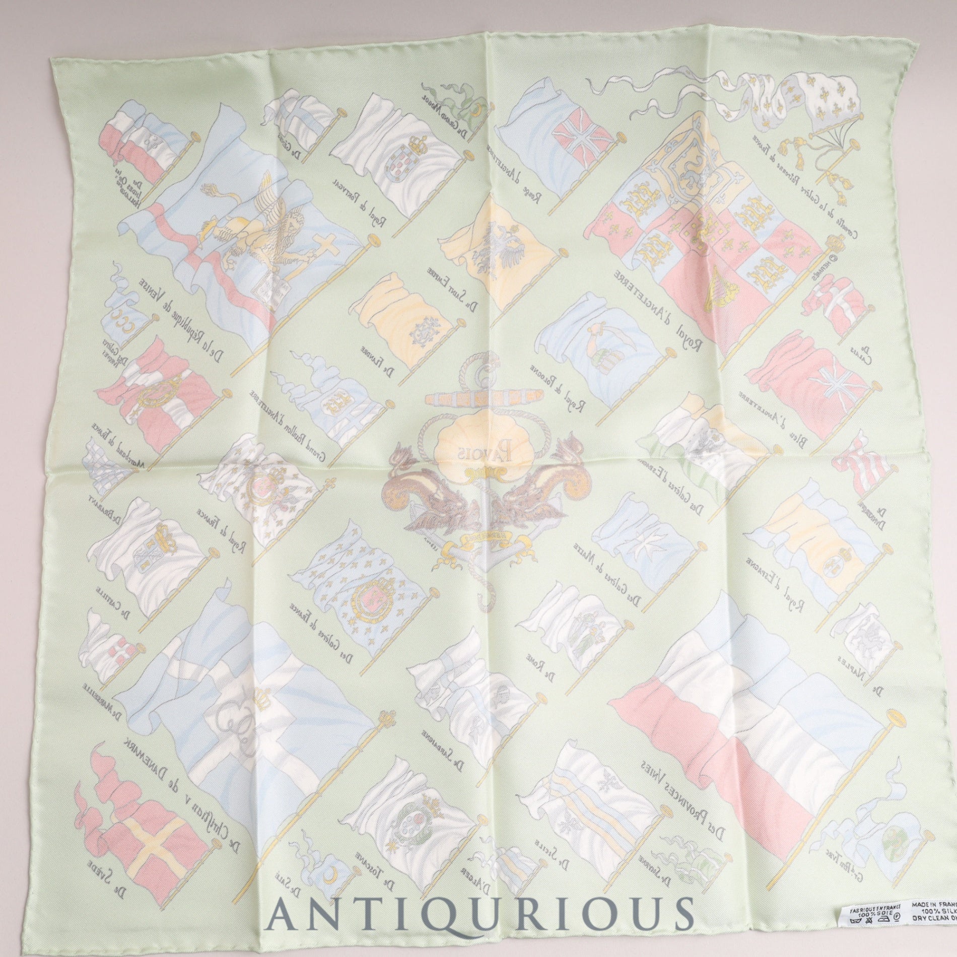 Hermes Scarf Carre 45 PAVOIS Ship Flag 100% Silk