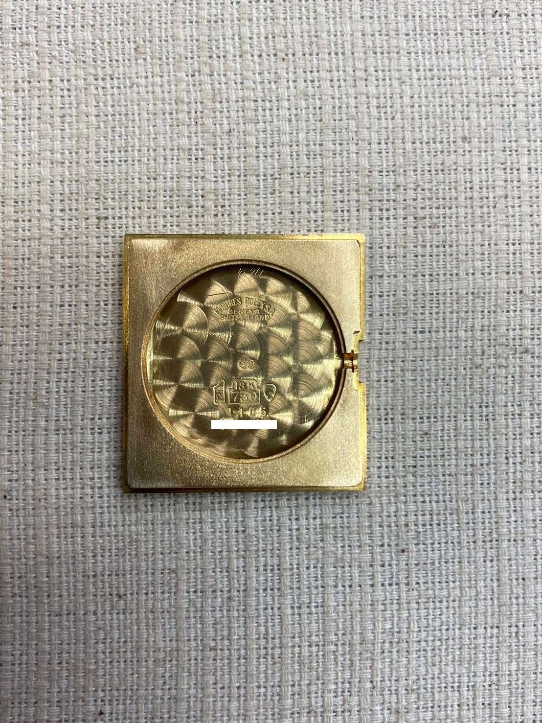 ロレックス チェリーニ 4105 手巻き Cal.1600 YG 革 純正尾錠(GP)ゴールド文字盤 4番(1976年)