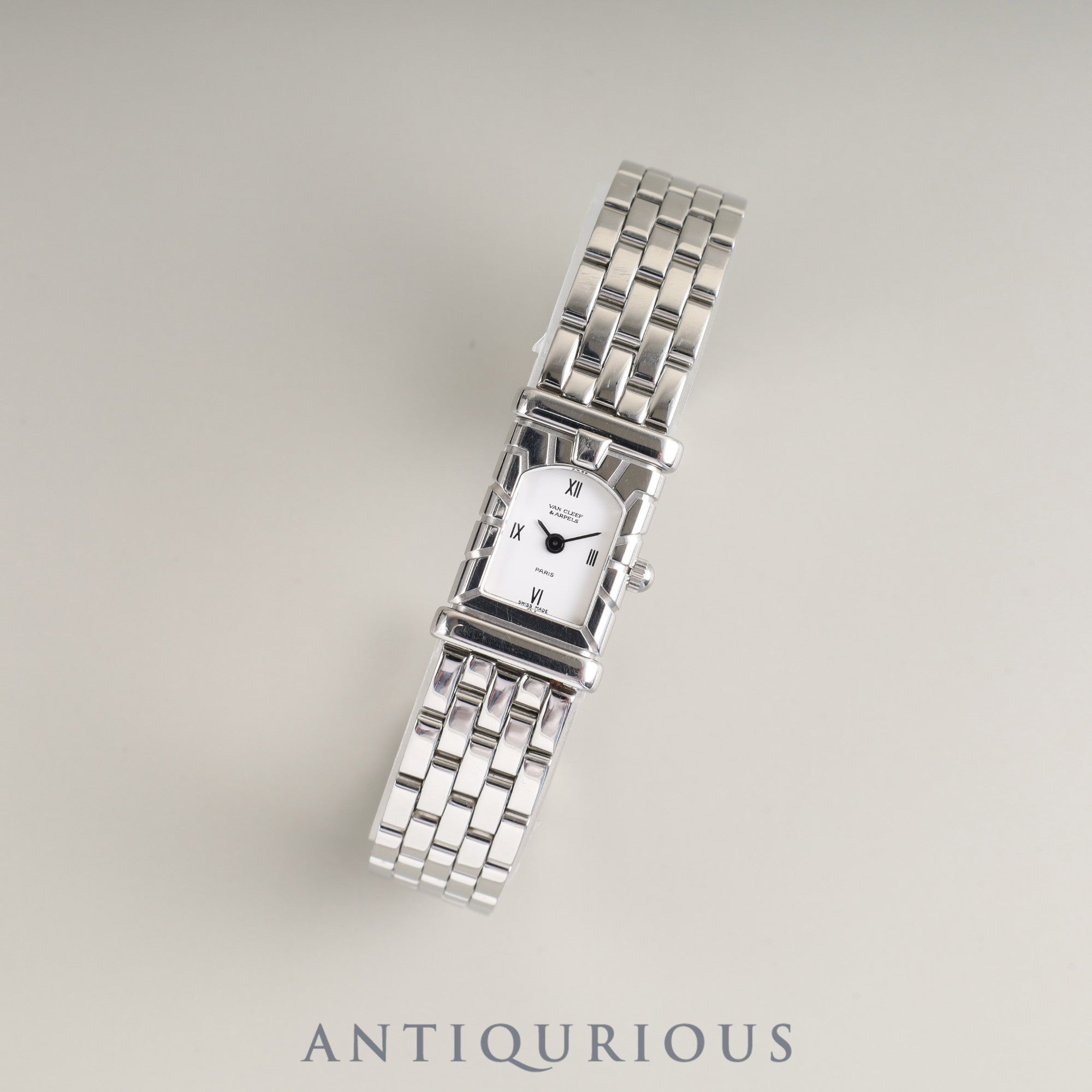Van Cleef & Arpels Facade 531963T5 Quartz SS SS White Dial Box 2 Links Overhauled