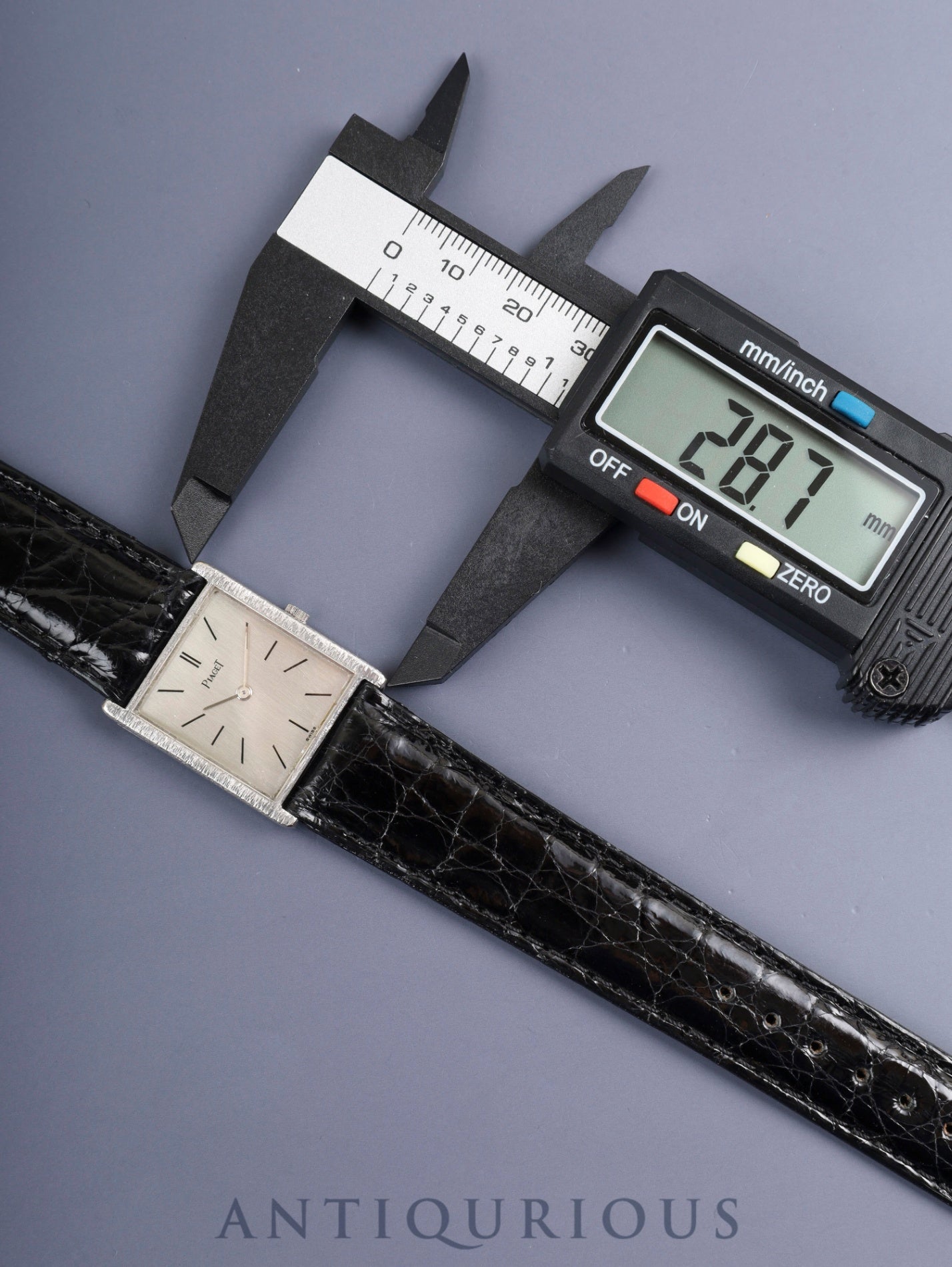 Piaget Rectangular 9294 Manual Winding Cal.9P 750WG Leather Original Pin Buckle (Pm850) Silver Dial Overhauled