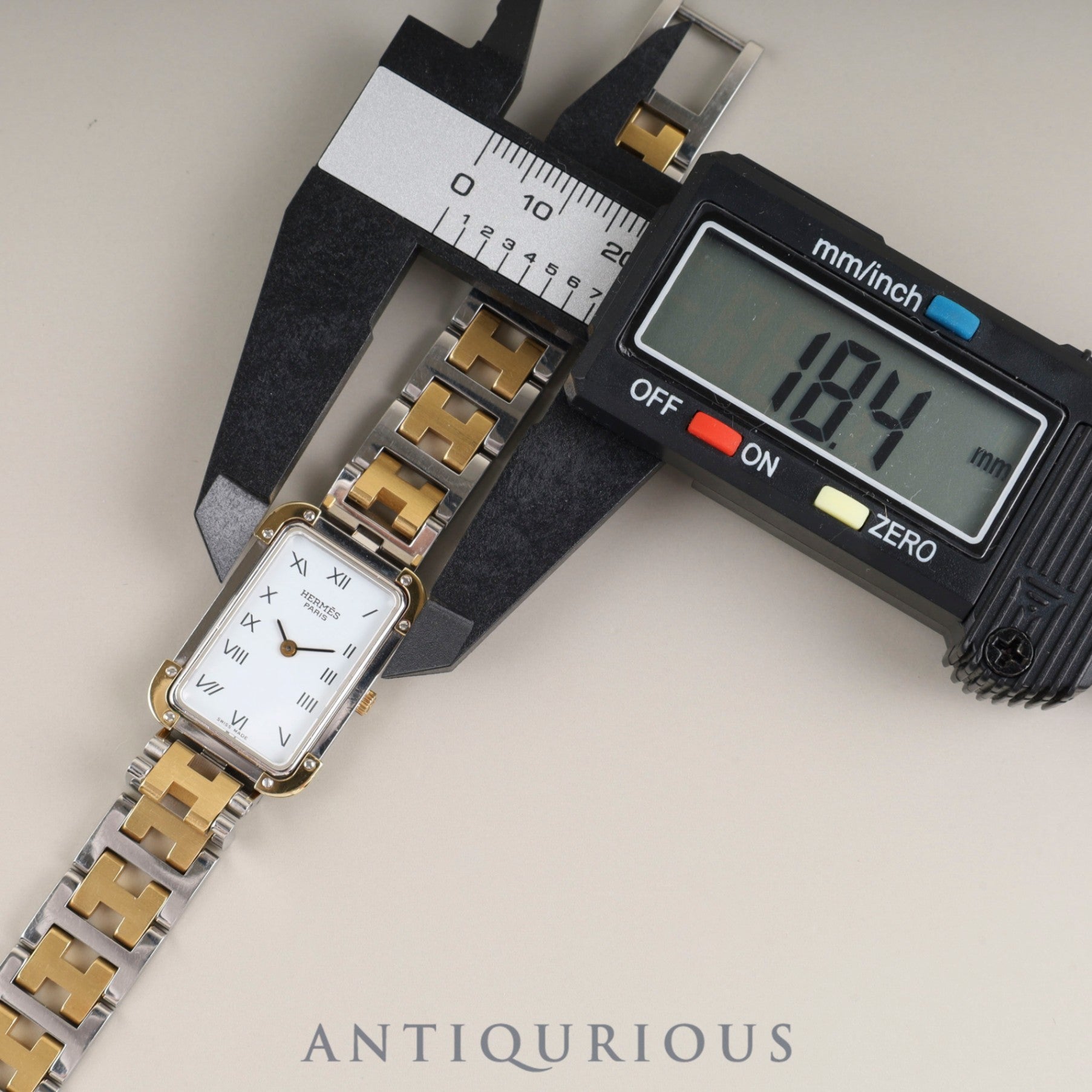 Hermès Cloajour CR1.240 Quartz Cal.976.001 SS/GP SS/GP White Dial Box Booklet Warranty (1996) Overhauled