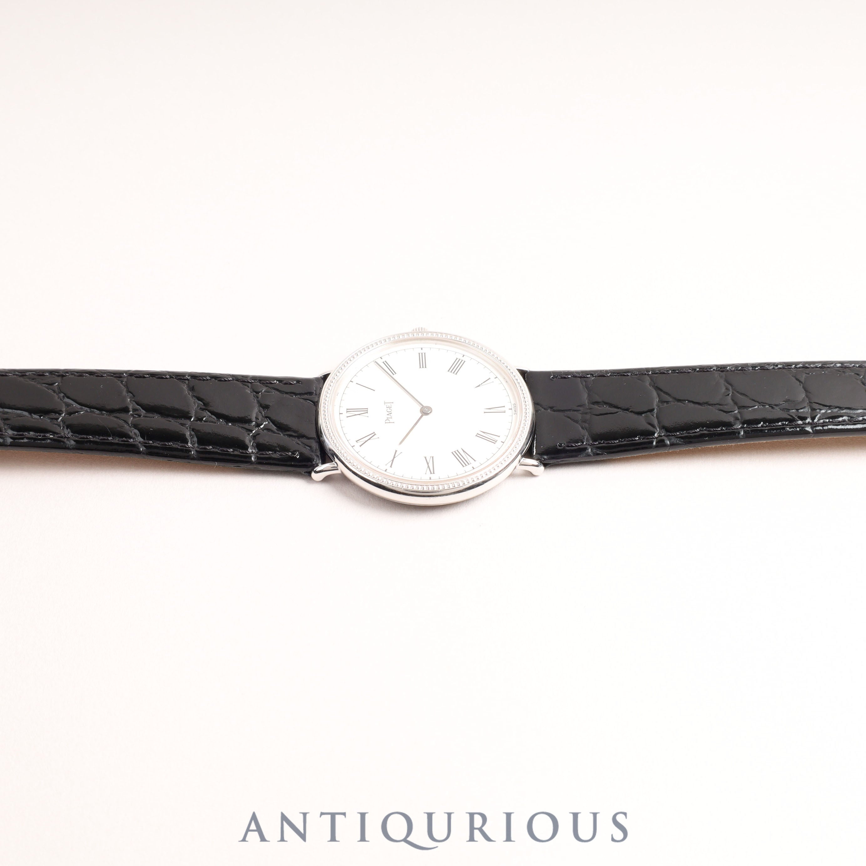 Piaget Round 90239 Manual winding Cal.9P2 WG Leather Genuine buckle (750) White dial Overhauled