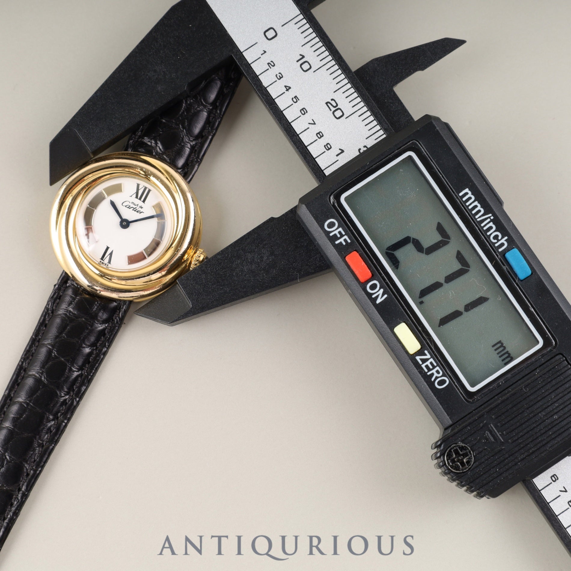 Cartier Must Trinity W1010644 / 2735 Quartz Caliber - SV925 Leather Genuine D-buckle (GP) Trinity Dial Box Completely serviced at a Cartier boutique