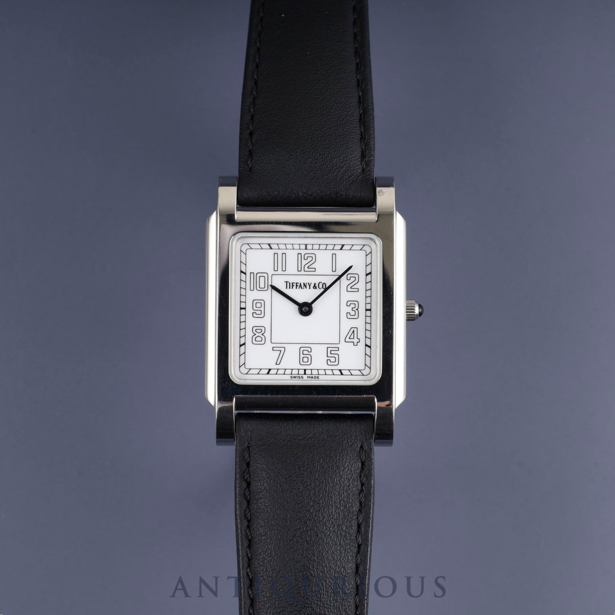 ティファニー クラシックスクエア 525.1030 クォーツ Cal.901.001 SS 純正革ベルト 純正尾錠(SS) ホワイトアラビア文字盤 オーバーホール済み