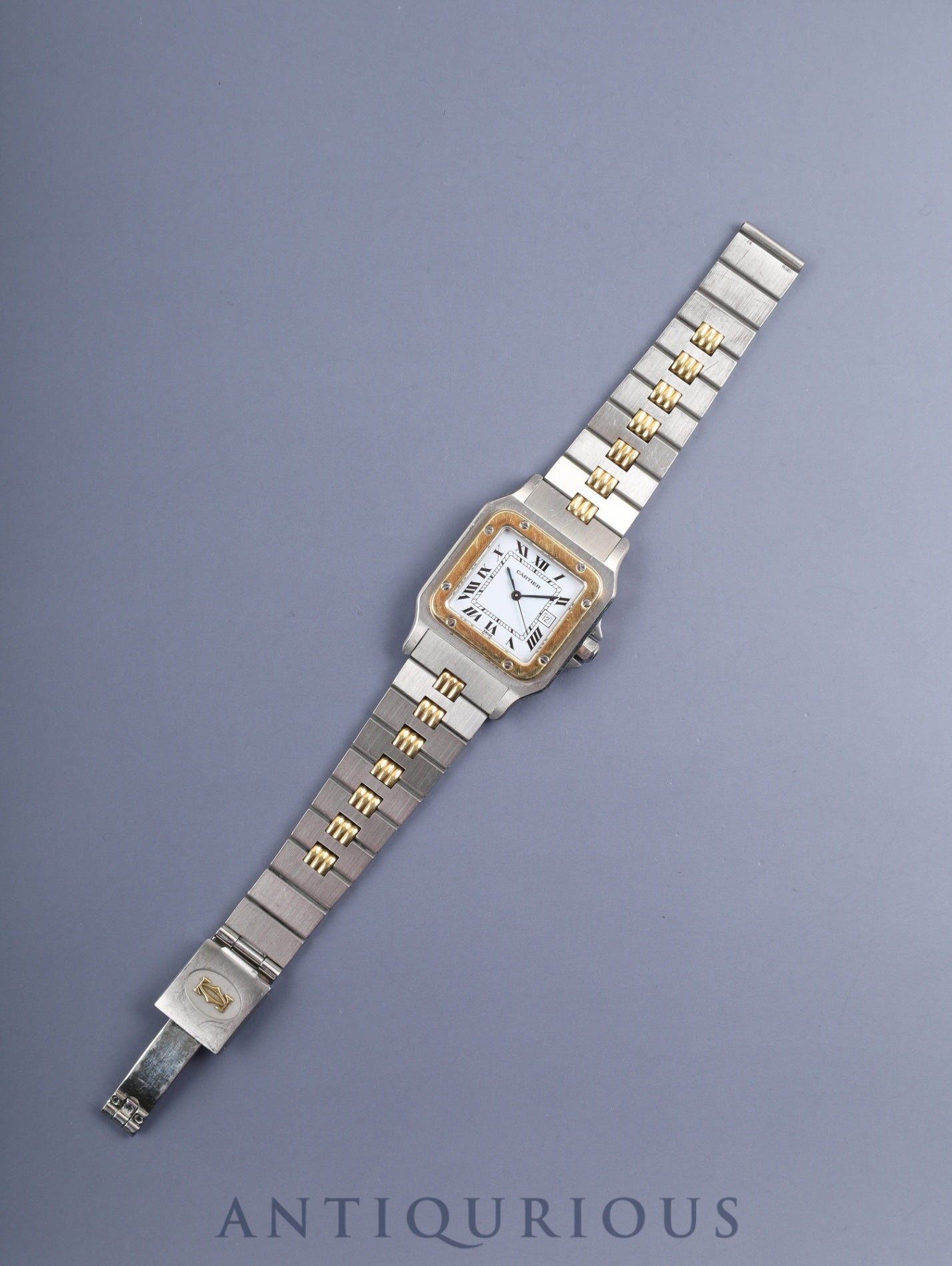 カルティエ サントス カレ LM 2961 自動巻き Cal.ETA2671 SS/YG SS/YG ホワイトローマン文字盤 オーバーホール済み