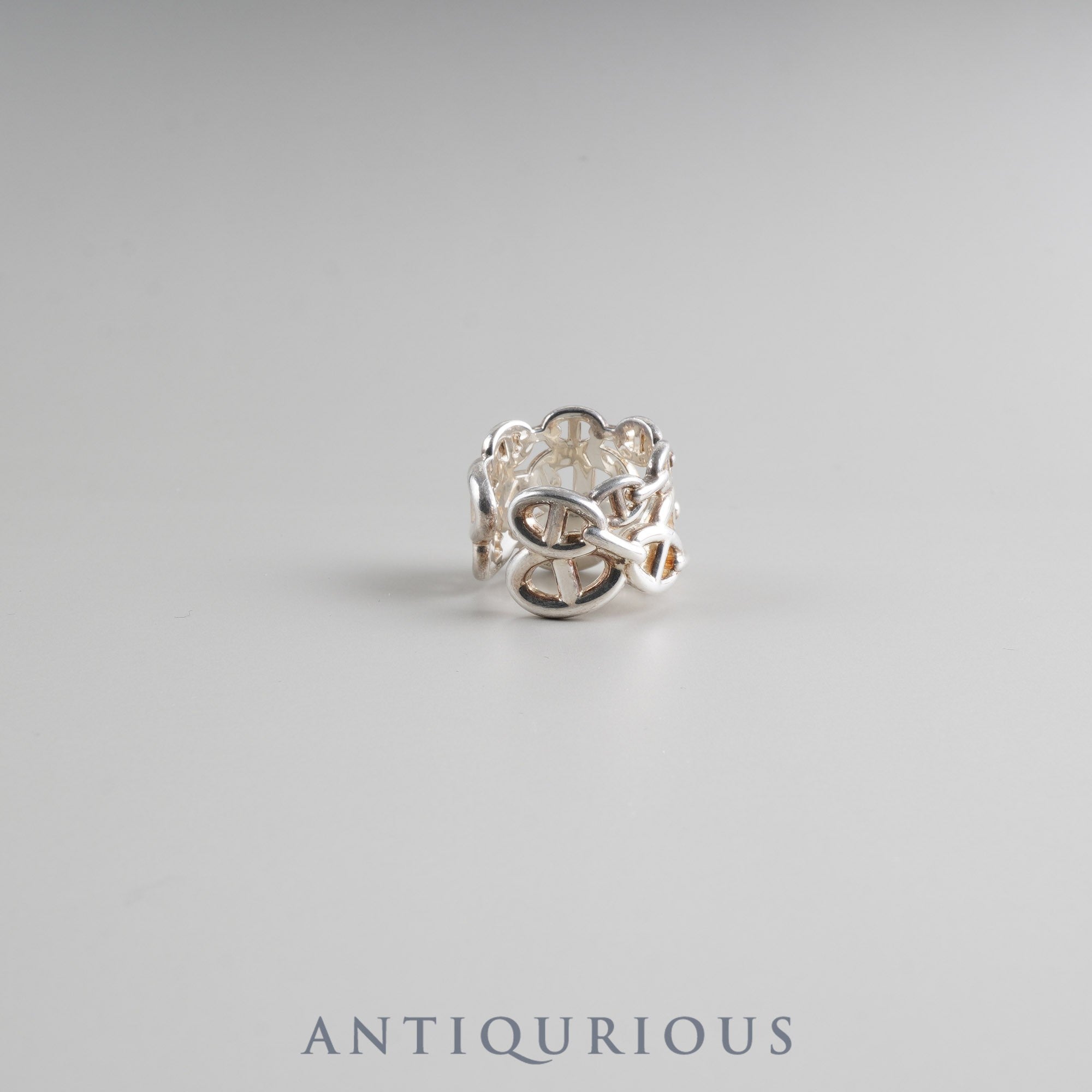 Hermes Chaine d'Ancre Enchaine GM Ring, Sterling Silver #55, Box, 22nd Anniversary