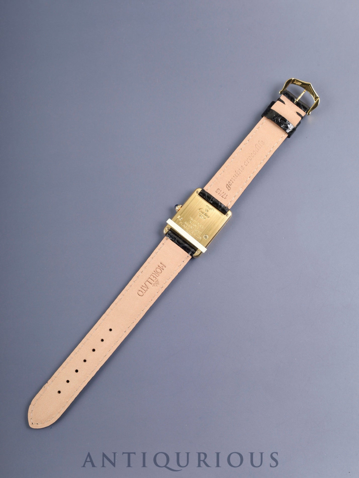 Cartier Must Tank LM W1008254 / 1615 Quartz Cal.90 SV925 Leather Genuine Pin Buckle (GP) Arabic Dial (SWISS marking) Overhauled, Polished