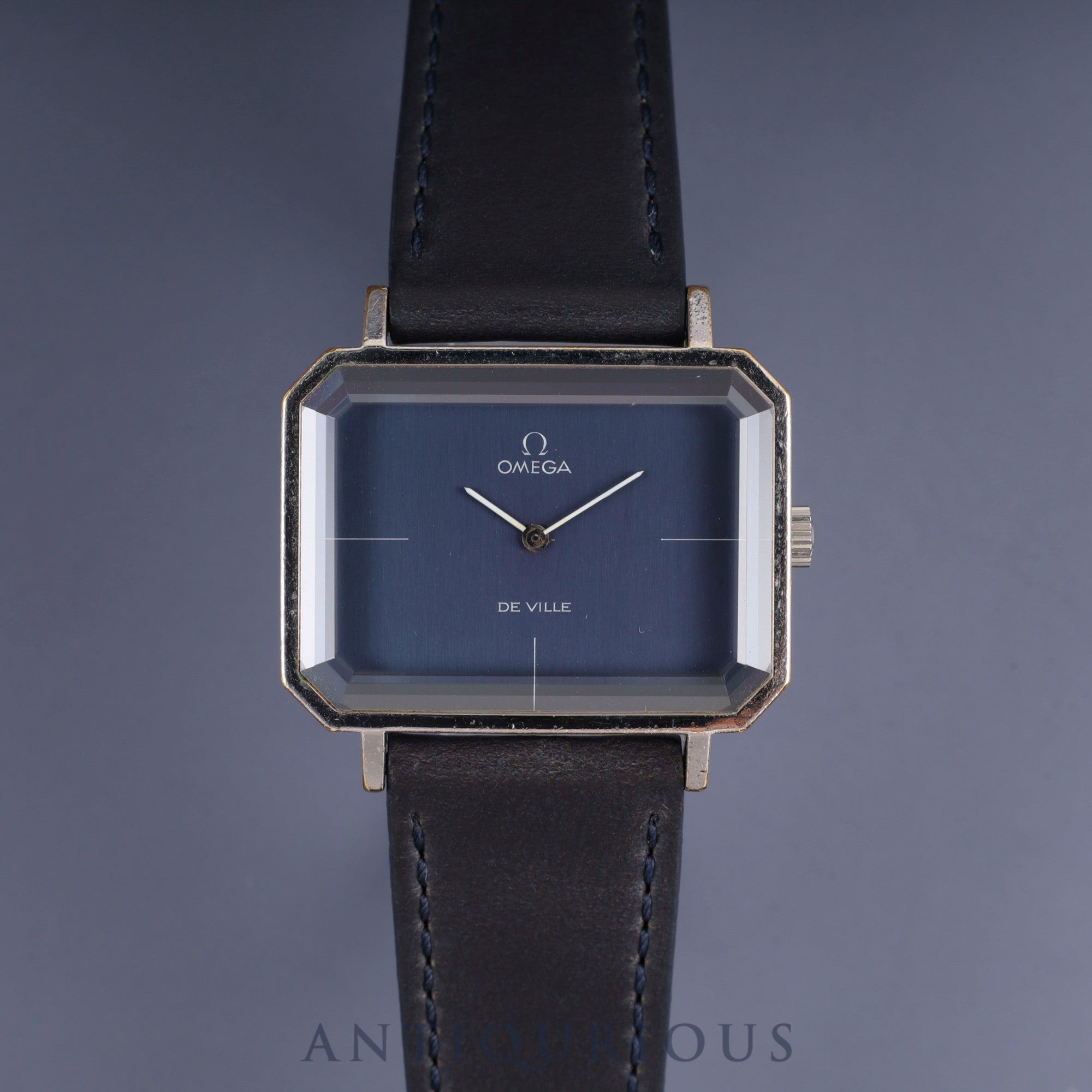 Omega De Ville 5110379 Manual winding SS Leather Genuine buckle (SS) Navy dial Overhauled