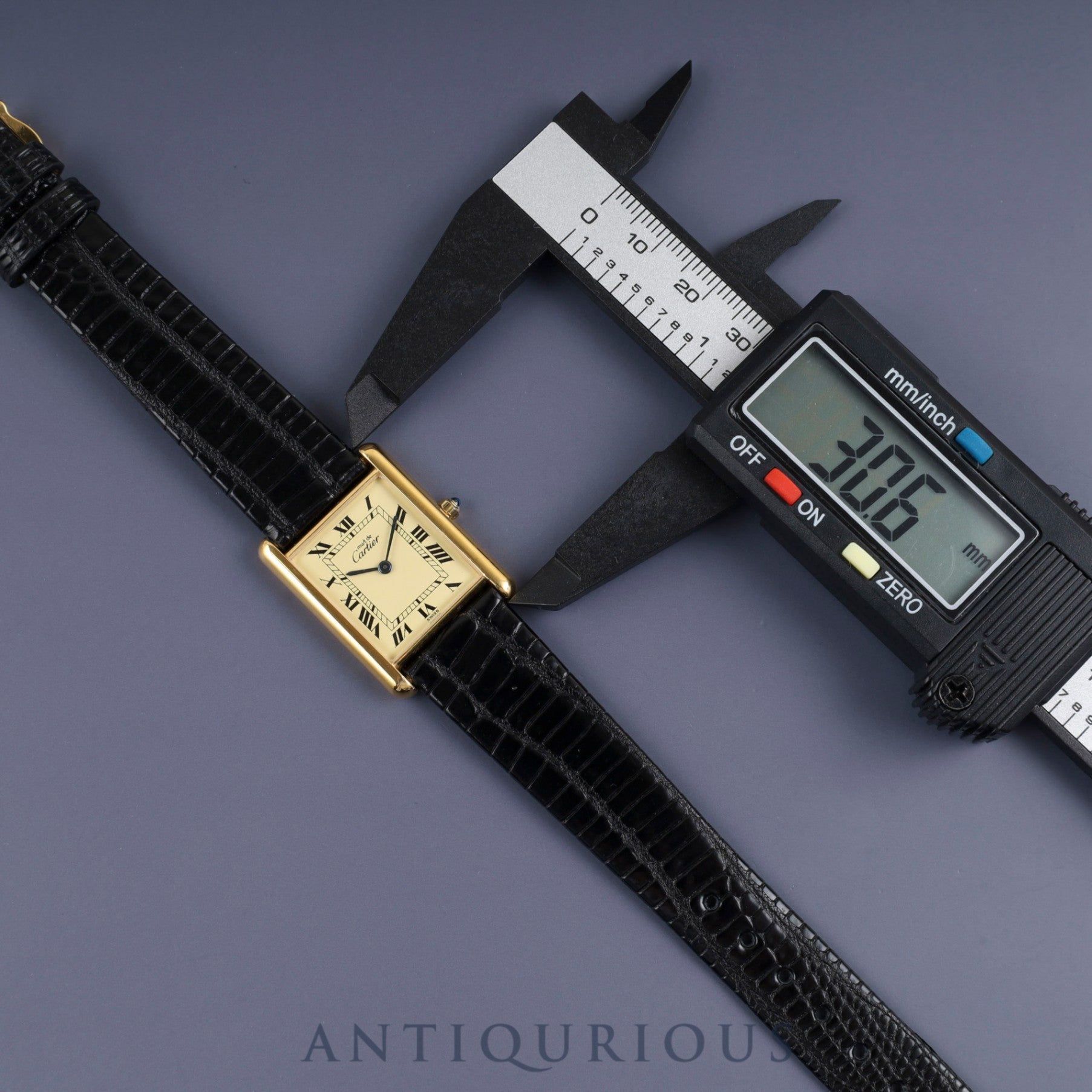 カルティエ マストタンク LM 6 81006 クォーツ Cal.81 925 革 純正尾錠(GP)アイボリーローマン文字盤 オーバーホール済み 新品仕上げ済み