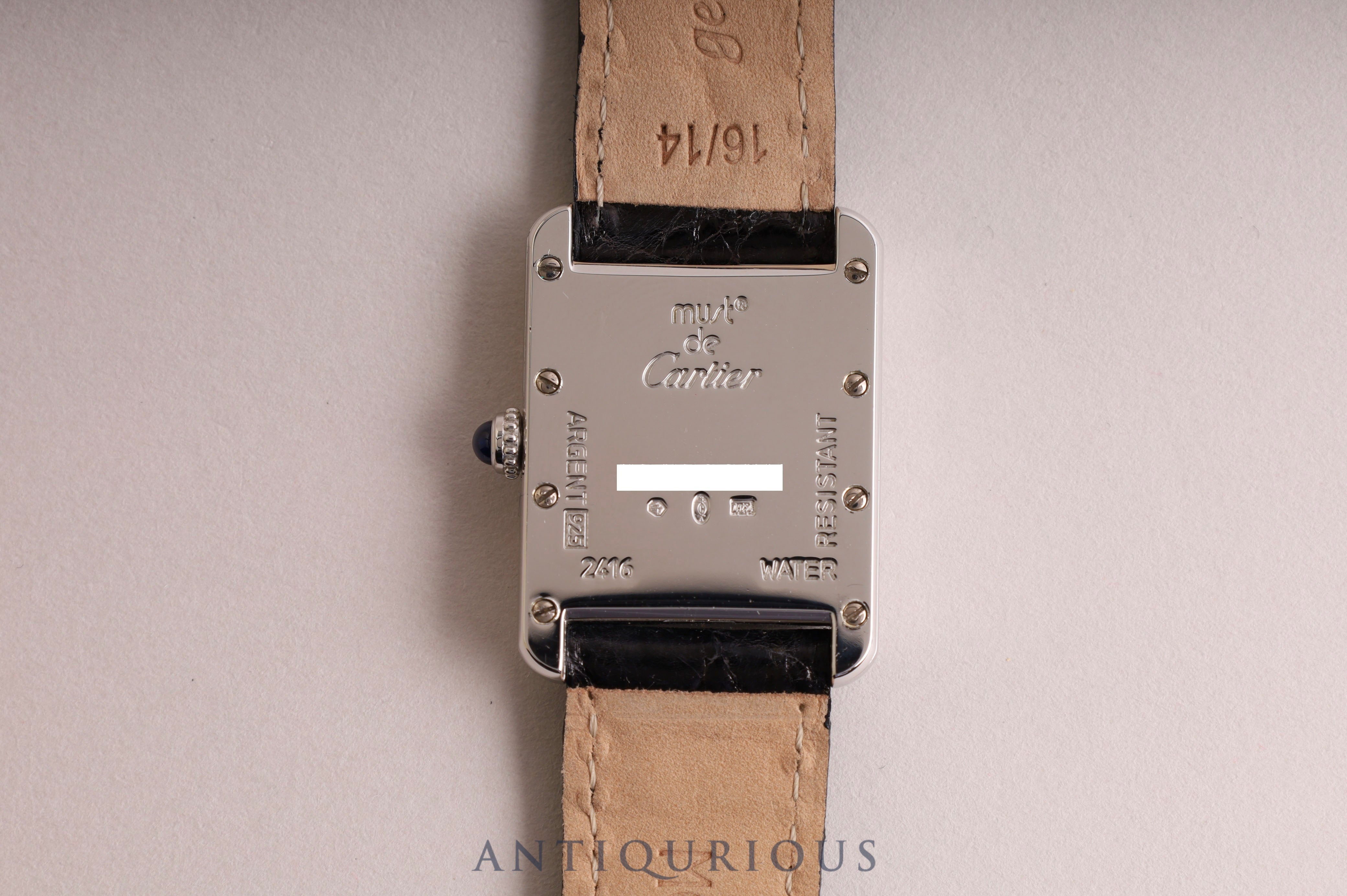 Cartier Must Tank MM QZ Silver Roman Dial 2416 Box and Warranty Card Included
