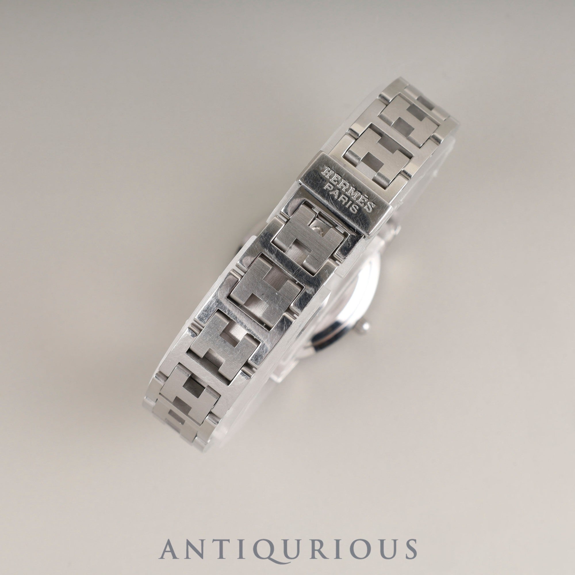 エルメス クリッパーオーバル CO1.210 クォーツ Cal.976.001 SS SS ホワイトギョーシェ文字盤 オーバーホール済み