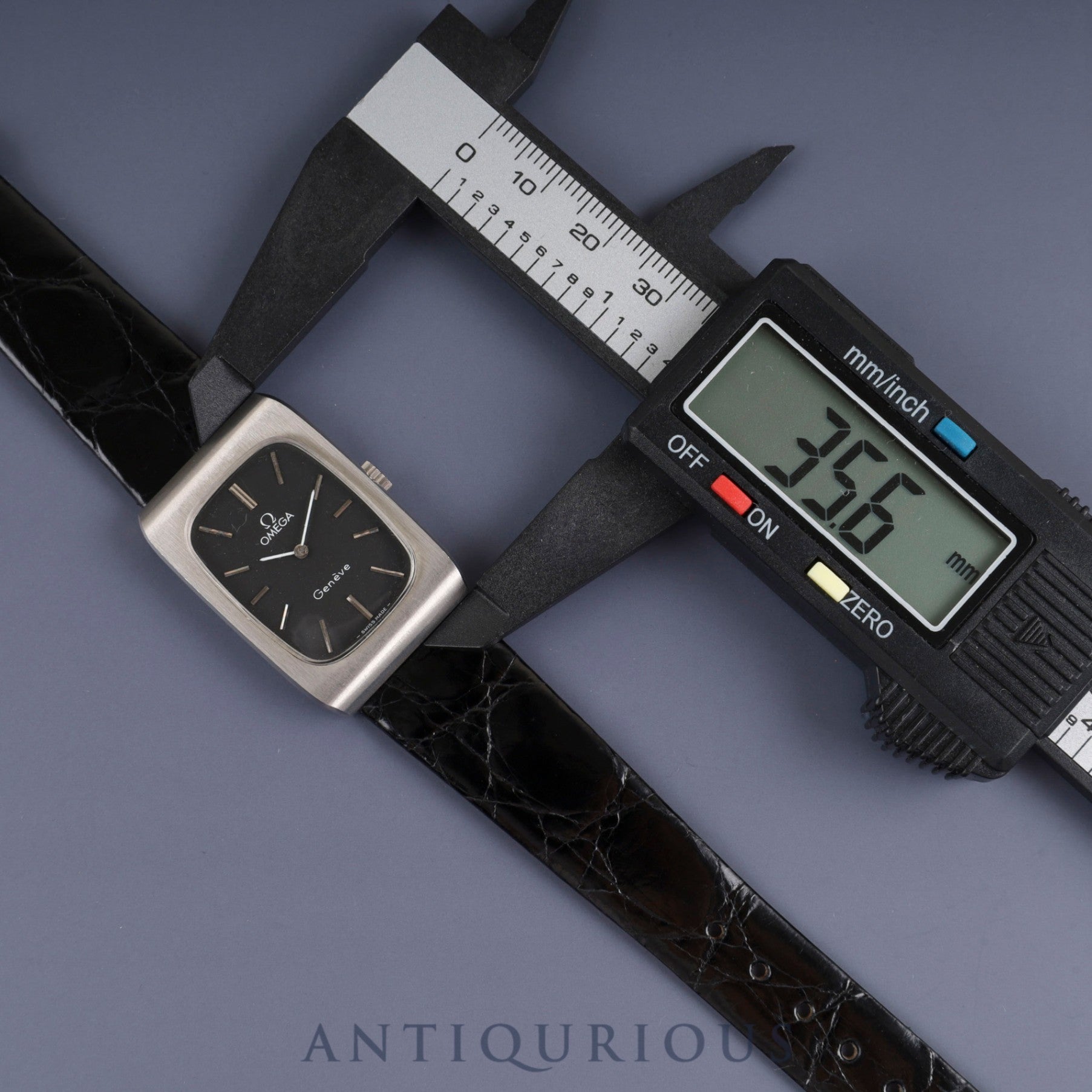 Omega Geneve 511.0469 Manual Winding Stainless Steel Leather Strap with Aftermarket Buckle (SS) Black Dial Overhauled