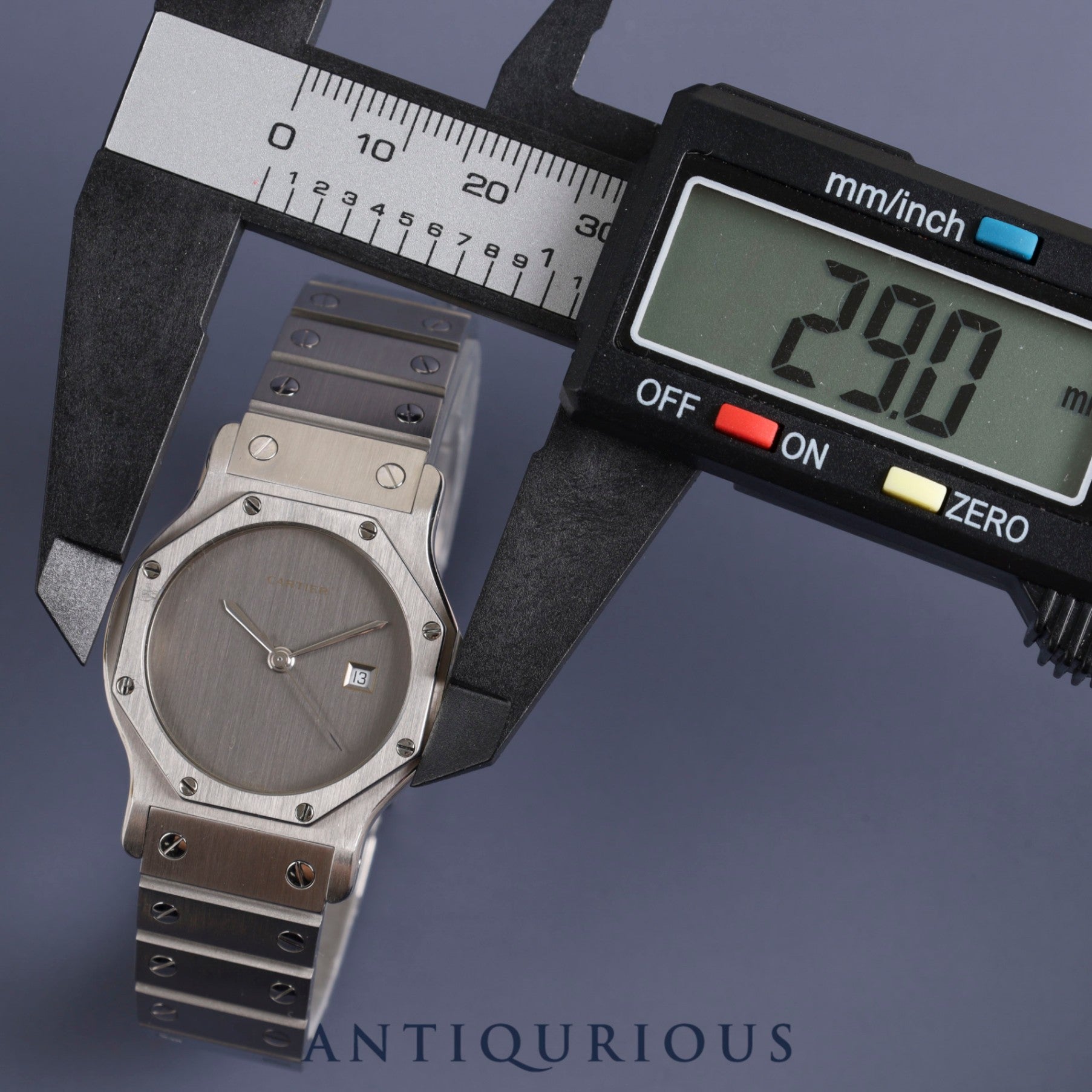 カルティエ サントス オクタゴンLM 自動巻き Cal.2671 SS SS グレー文字盤 オーバーホール済み