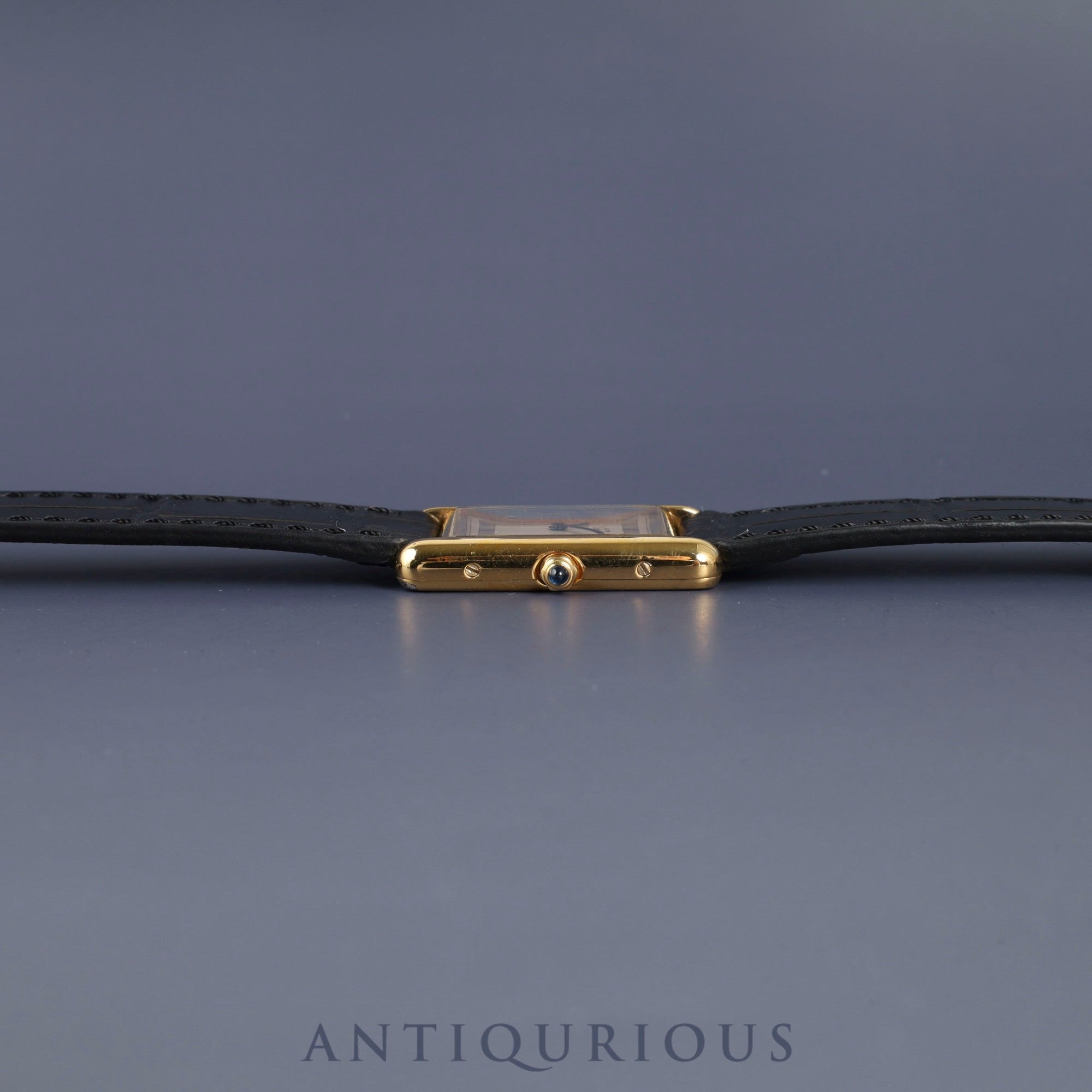 カルティエ マストタンク LM 6 81006 クォーツ Cal.81 SV925 革 純正尾錠(GP) シルバー飛びローマン文字盤 オーバーホール済み