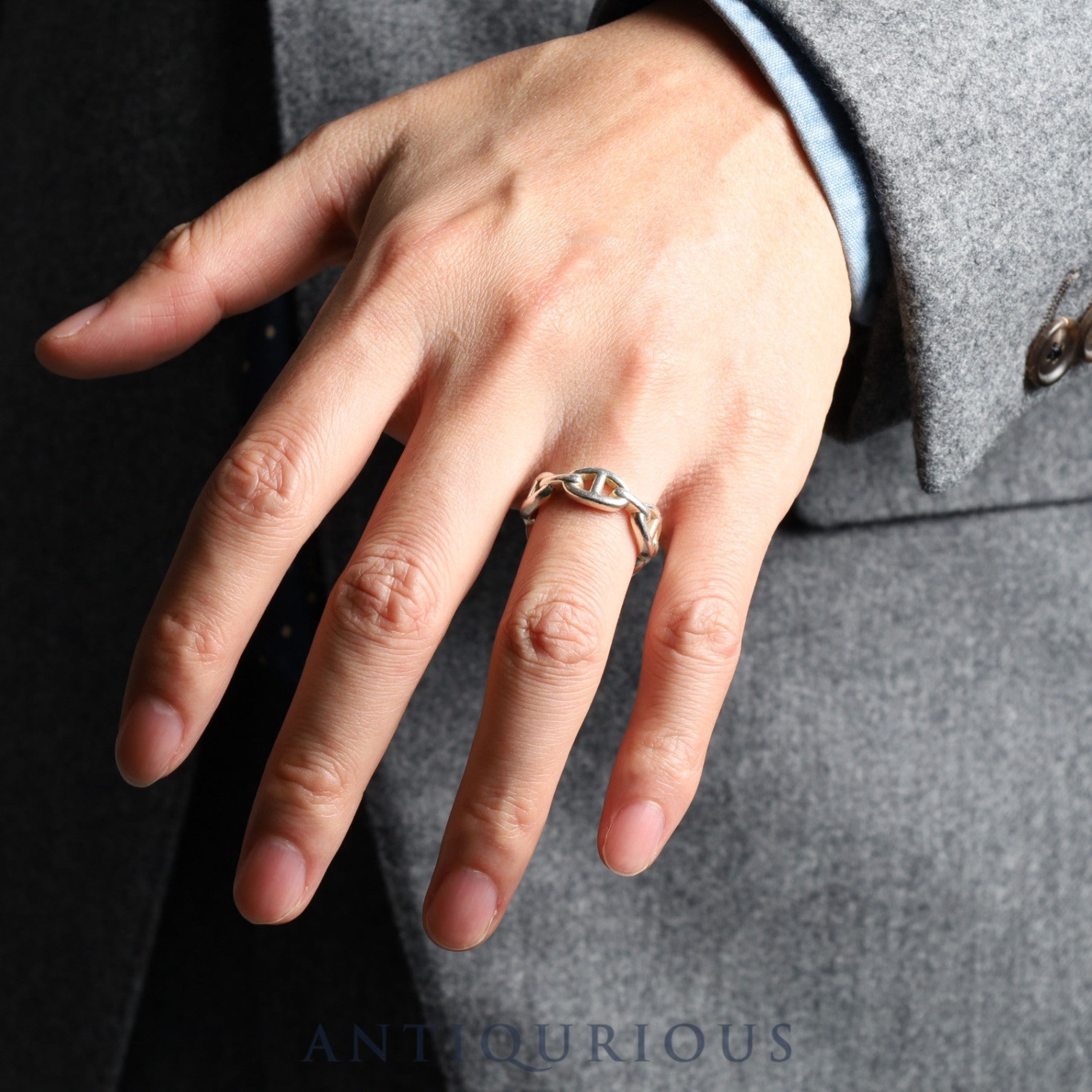 エルメス リング シェーヌダンクル アンシェネ スターリングシルバー #57 箱