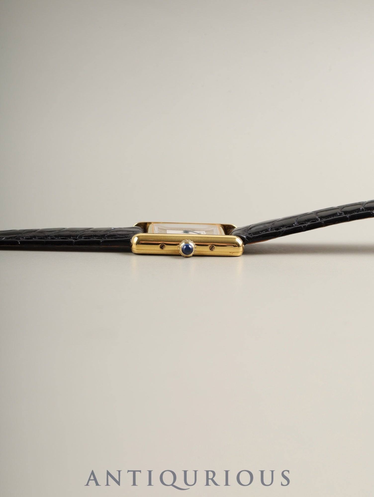 カルティエ マストタンク SM 限定500本 1615 クォーツ Cal.057 SV925 革 純正Dバックル(GP)ゴールドセクター文字盤(SWISS表記)オーバーホール済み 新品仕上げ済み