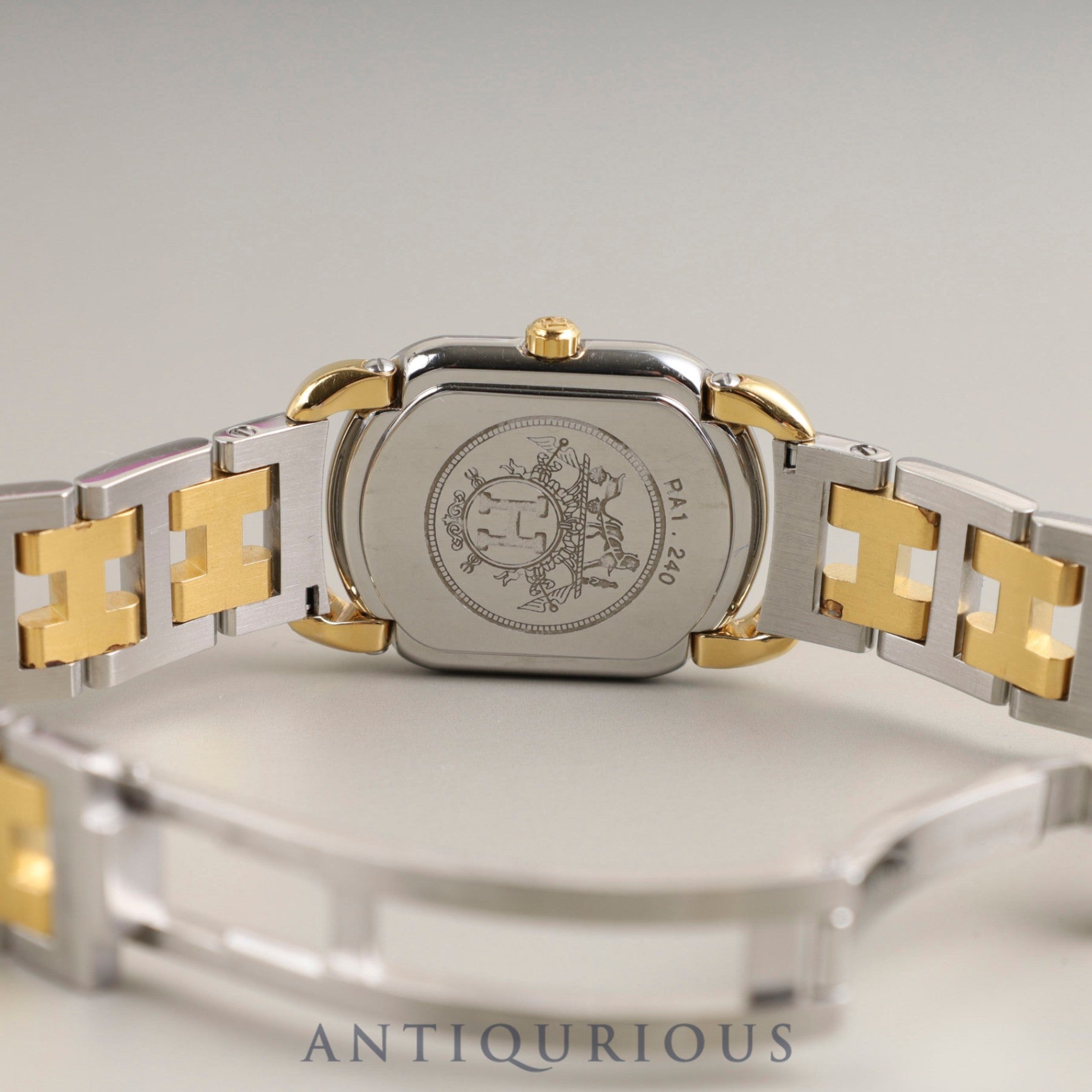 Hermes Rally RA1.240 Quartz Cal.976.001 SS/GP SS/GP White Dial Overhauled