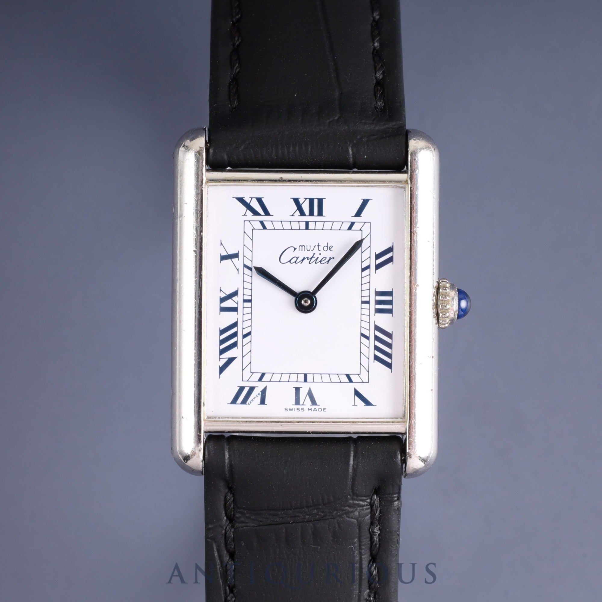 カルティエ マストタンク LM 690006 クォーツ Cal.690 SV925 革 純正尾錠(SS) ホワイトローマン文字盤 オーバーホール済み