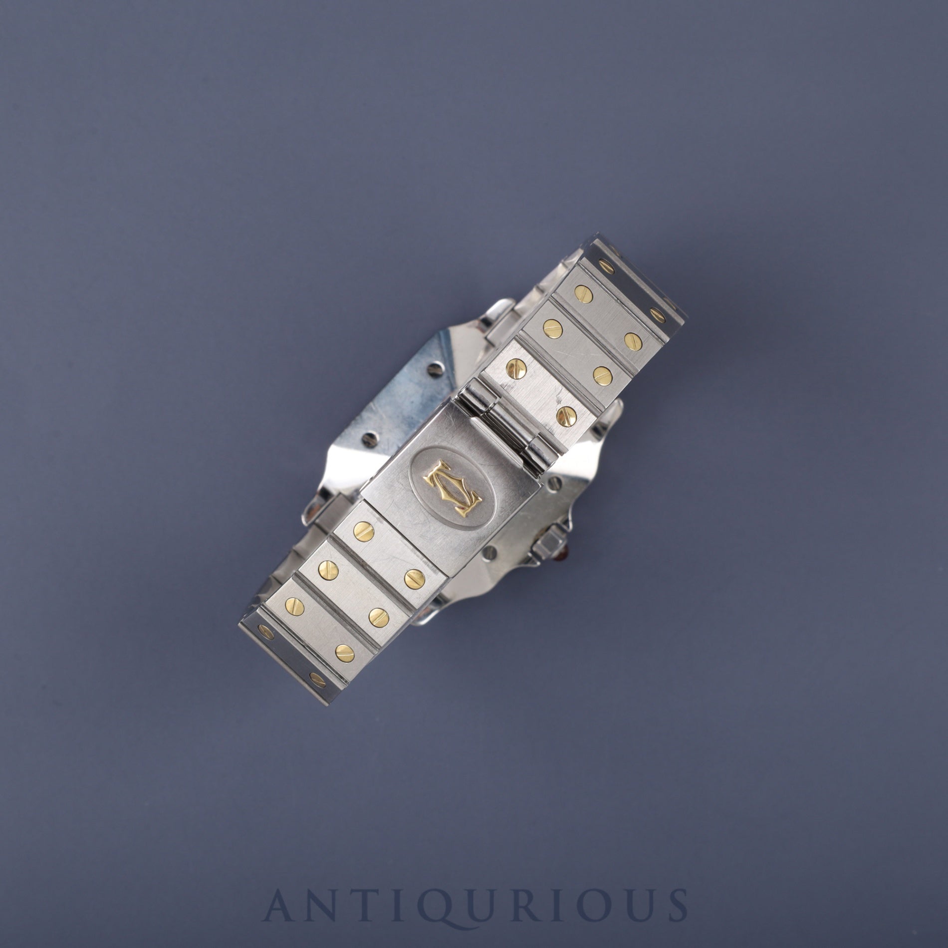 Cartier Santos Galbee LM 2961 Automatic Caliber 2671 Stainless Steel/Yellow Gold with Garnet and Bordeaux Dials, Overhauled