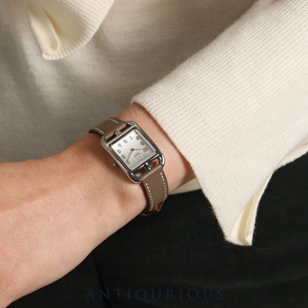 エルメス ケープコッド CC1.210.220 クォーツ Cal.976.001  SS 純正革ベルト 純正尾錠 (SS)シルバー文字盤 箱 冊子 保証書(2024年) オーバーホール済み