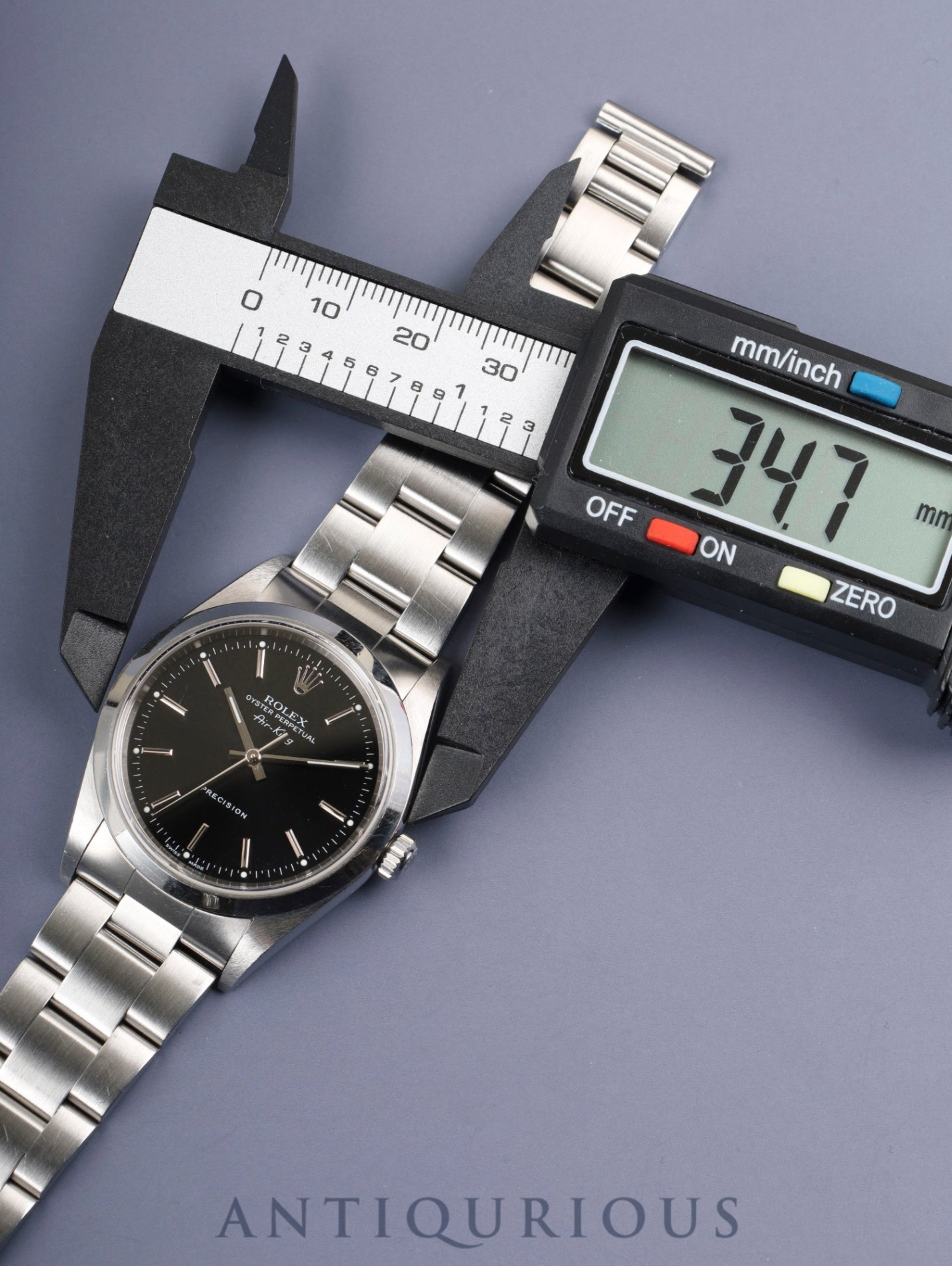 Rolex Air-King 14000 Automatic Caliber 3130 Stainless Steel Black Dial Y Series (2002) Warranty Card Box Tag Booklet Case Overhauled