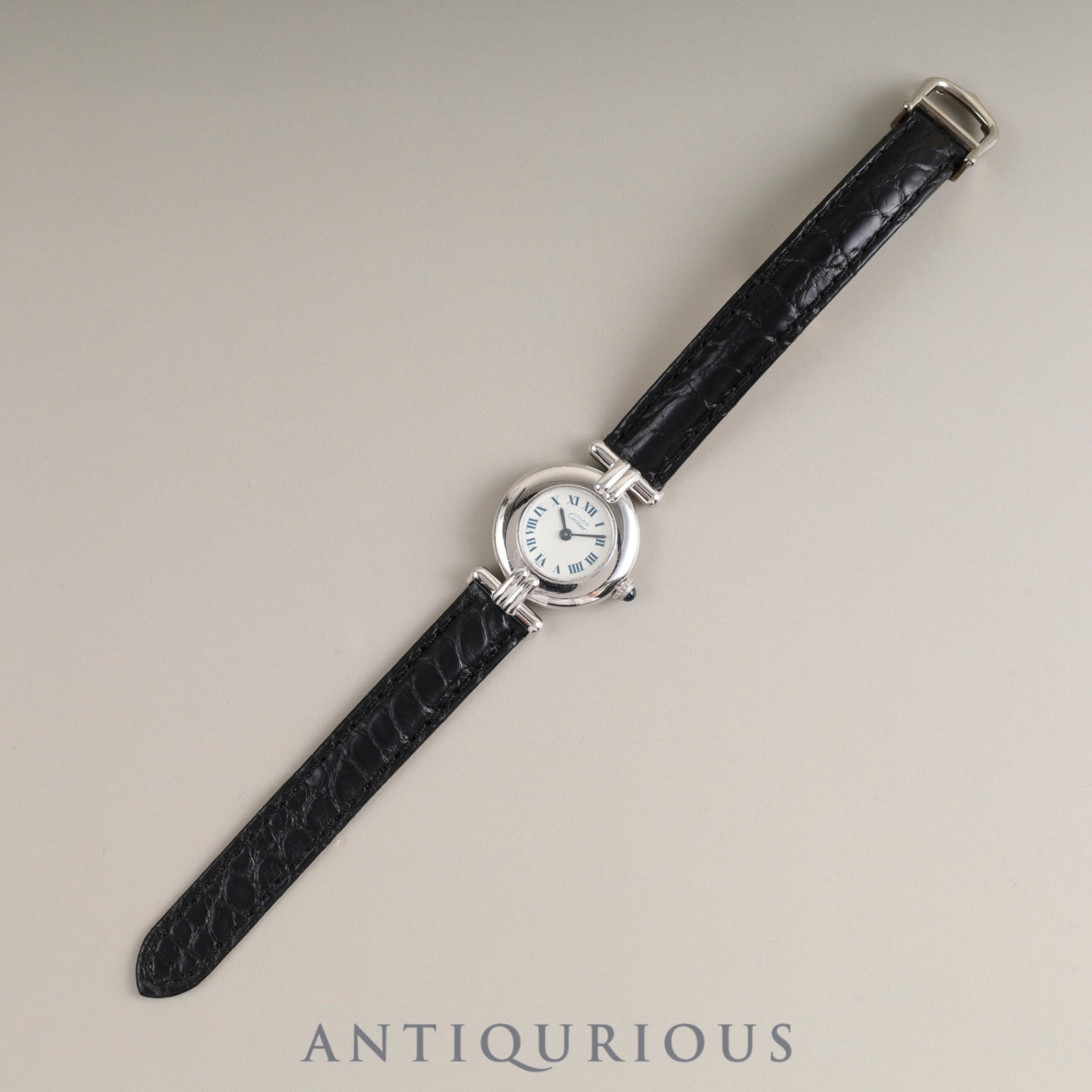 Cartier Must Colisee W1001644 / 690002 Quartz Cal.90 SV925 Leather Genuine D Buckle (SS) White Roman Dial Overhauled