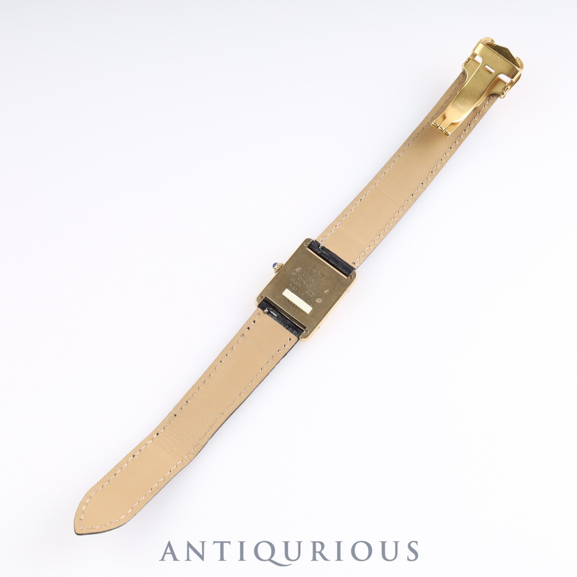 Cartier Must Tank LM QZ W1005654 590005 SV925 Leather Genuine Buckle Opalan Dial