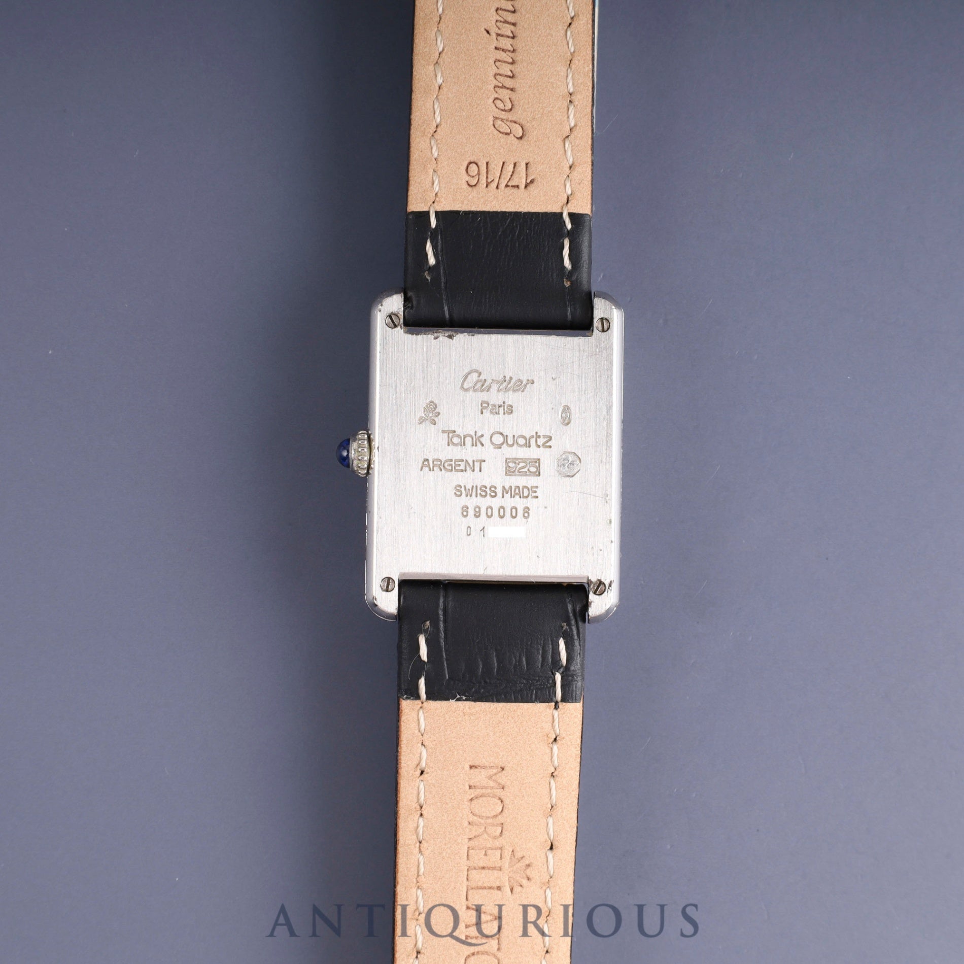 カルティエ マストタンク LM 690006 クォーツ Cal.690 SV925 革 純正尾錠(SS) ホワイトローマン文字盤 オーバーホール済み