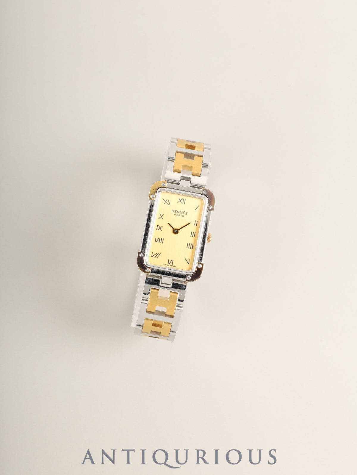 エルメス クロアジュール CR1.240 クォーツ Cal.976.001 SS/GP SS/GP ゴールド文字盤(SWISS MADE表記)箱 保証書(1997年)オーバーホール済み