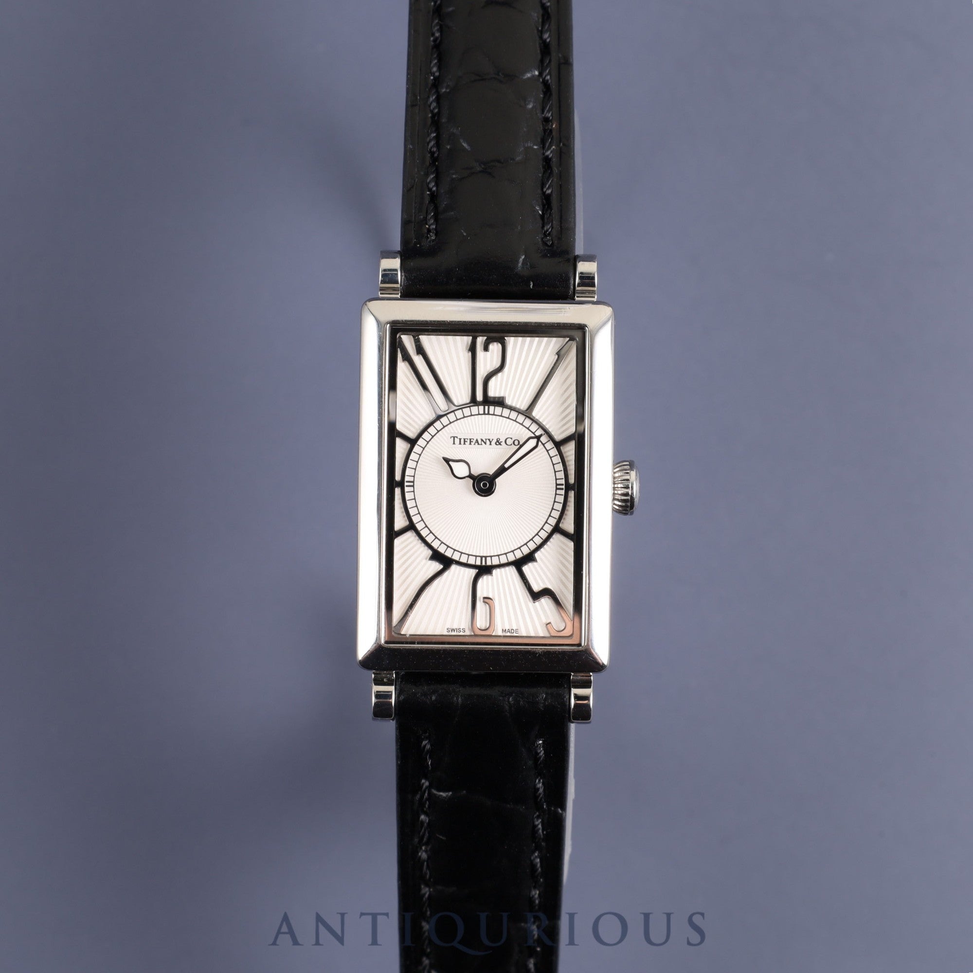 ティファニー ギャラリー Z3000.10.10A21A68A クォーツ Cal.976.001 SS 革 純正バックル(SS)シルバー文字盤 箱 保証書(2013年)オーバーホール済み