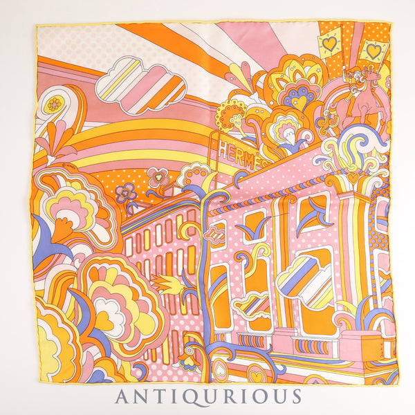 Hermes Scarf Carre 45 Faubourg Rainbow SILK 100% Box