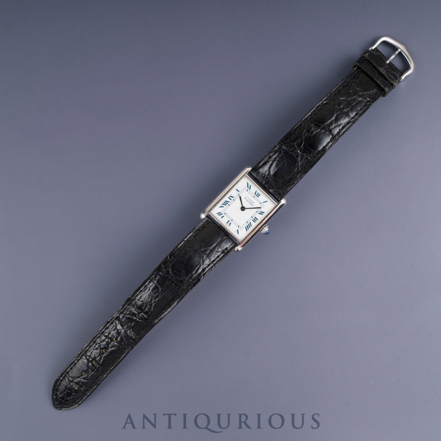 カルティエ マストタンク LM 690006 クォーツ SV925 純正革ベルト 純正尾錠(SS) ホワイトローマン文字盤 箱 オーバーホール済み