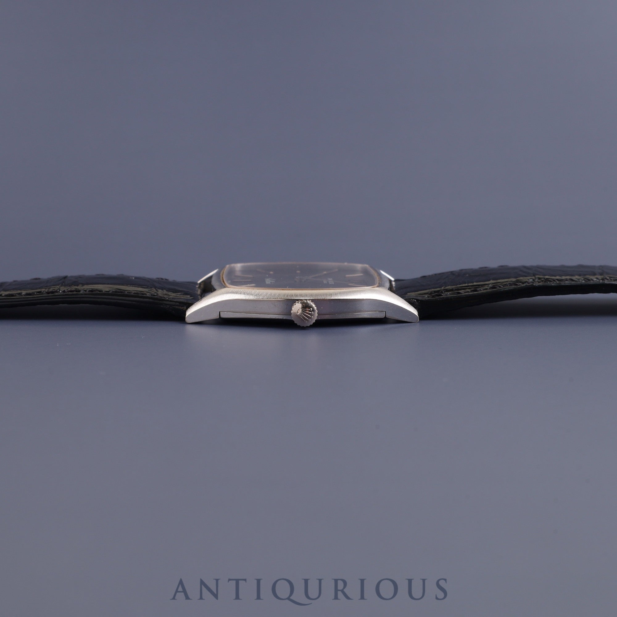 Rolex Cellini 3805 Manual winding Cal.1600 750WG Leather Genuine buckle (SS) Grey dial No. 27 (1969) Overhauled