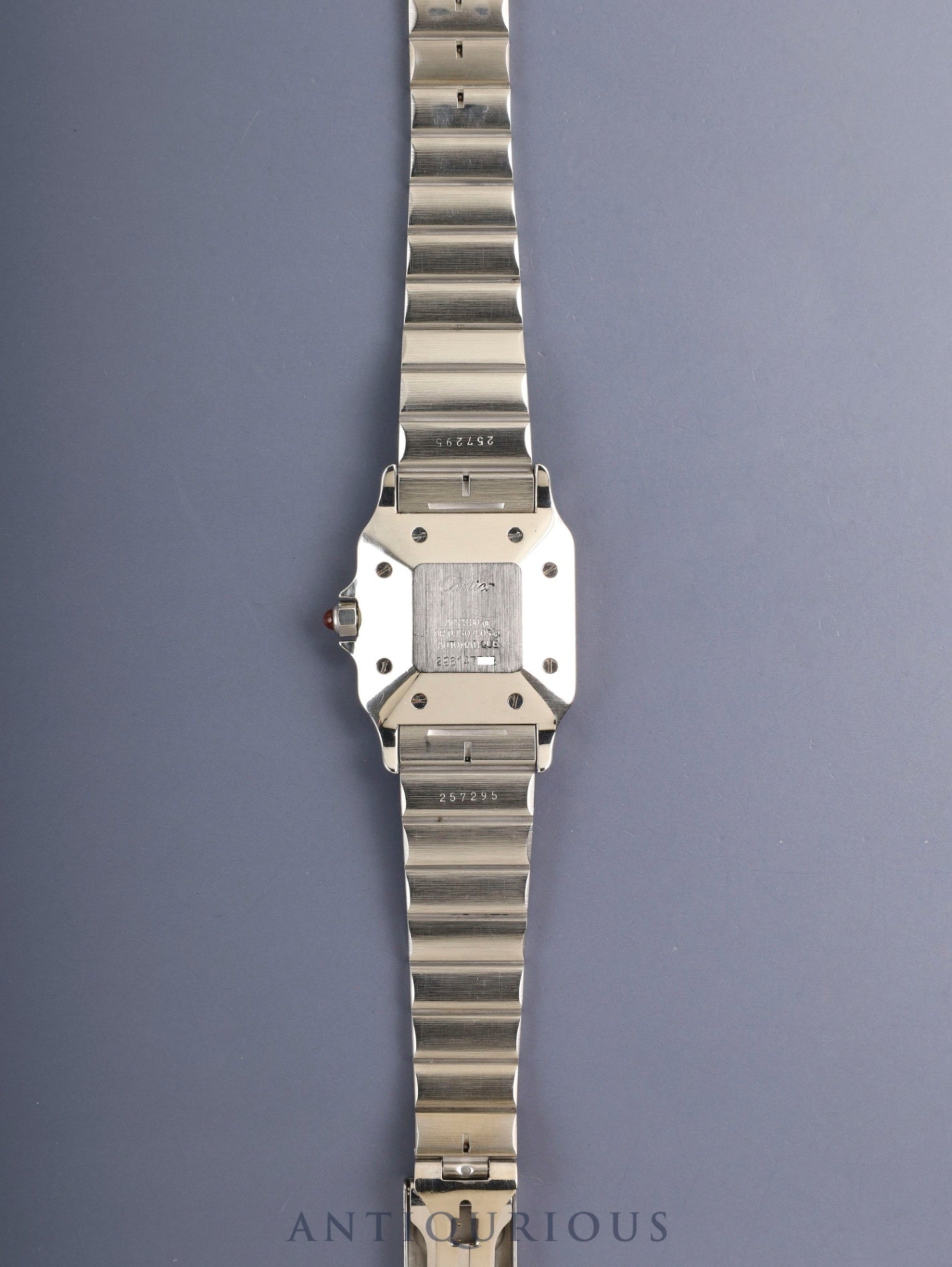 Cartier Santos Carrée LM 45168381 / 2961 Automatic Cal.2671 SS/YG SS/YG Garnet Dial Bordeaux Dial Box, Papers, Booklets (1987 / Named) Overhauled