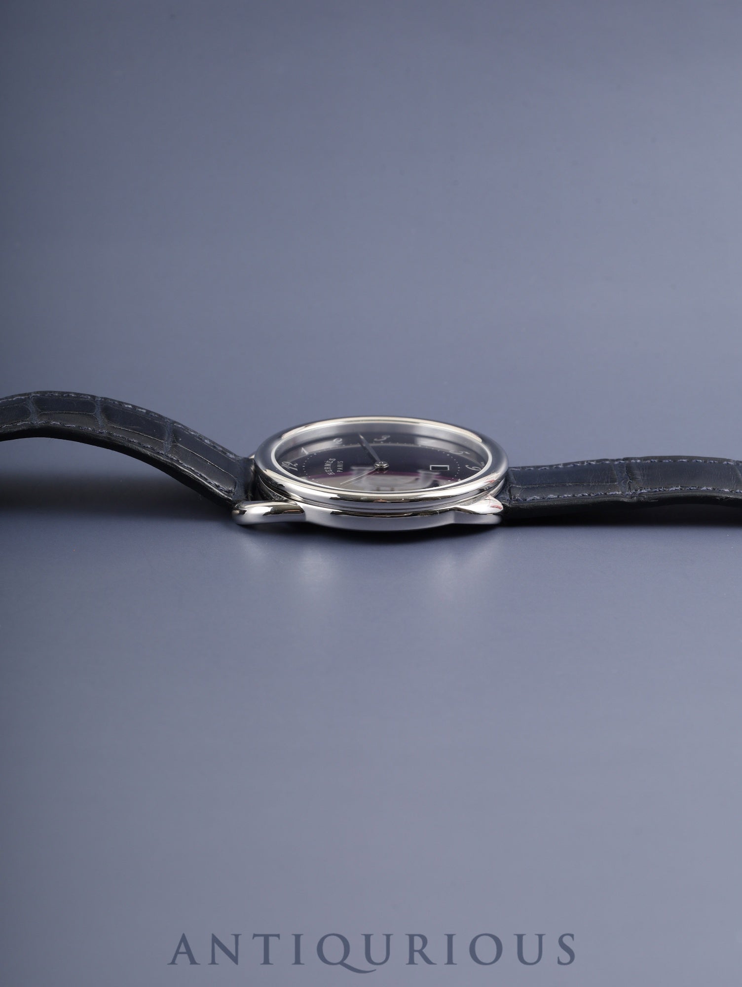 エルメス アルソー AR7Q.810.630 クォーツ SS 純正革ベルト(B刻印:2023)純正尾錠(SS) ブルーアラビア文字盤 箱 冊子 保証書(2023年) オーバーホール済み