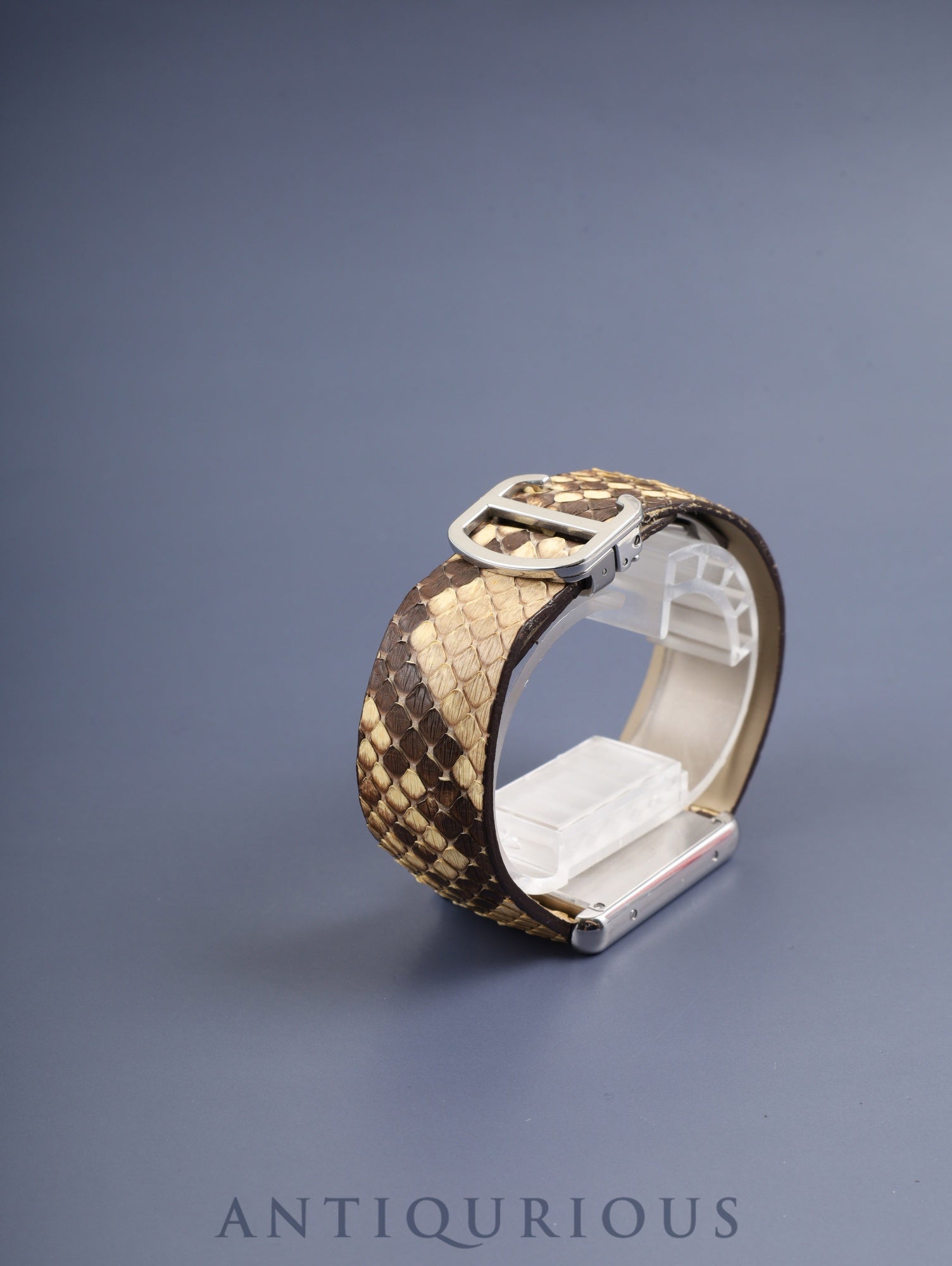 カルティエ タンクソロ LM W5200021 / 3169 クォーツ Cal.690 SS 革 純正Dバックル(SS)パイソン文字盤 オーバーホール済み