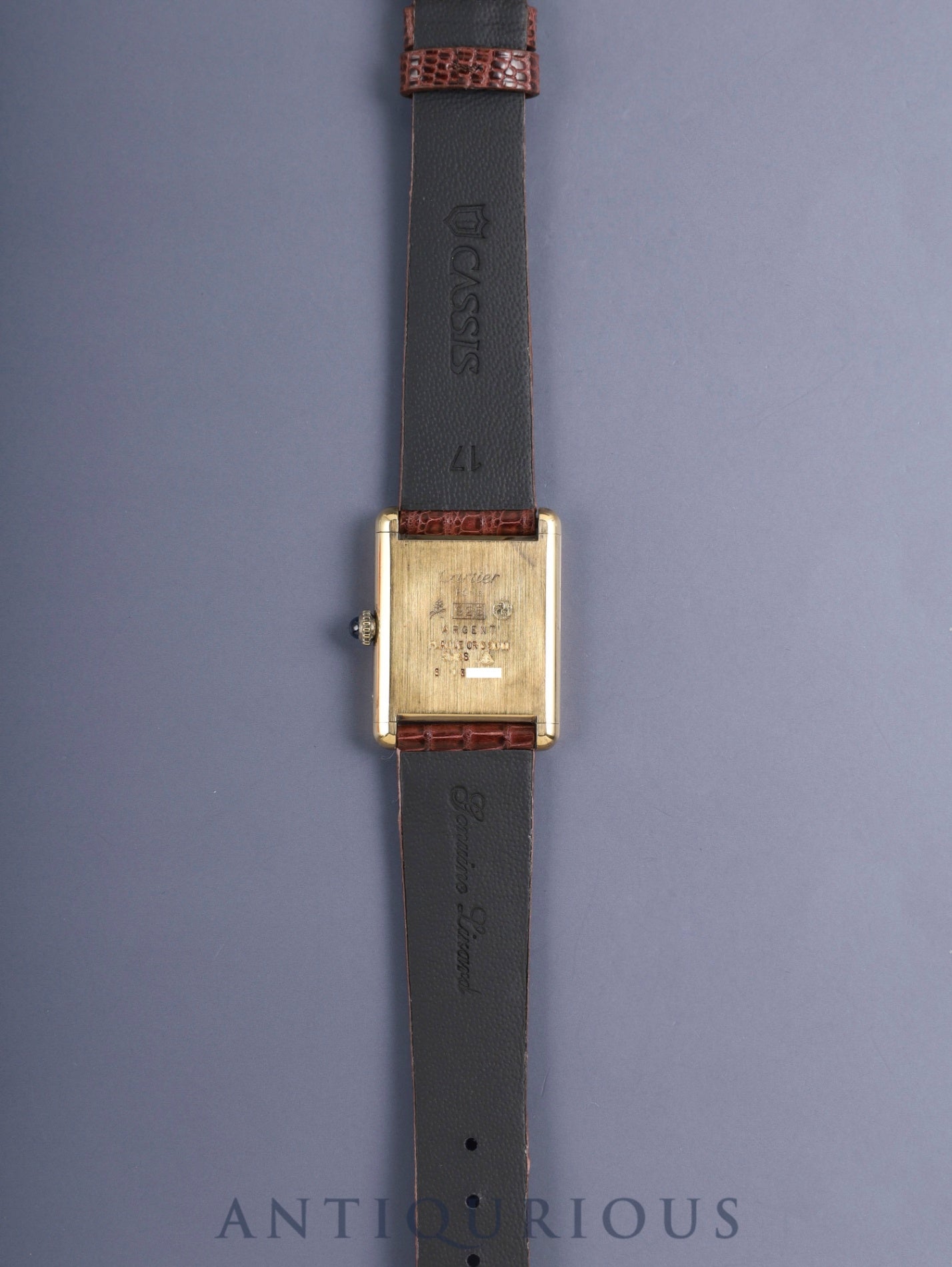 カルティエ マストタンク LM 手巻き Cal.78-1/ETA2512 SV925 革 純正尾錠(GP)マホガニー文字盤(SWISS表記) オーバーホール済み