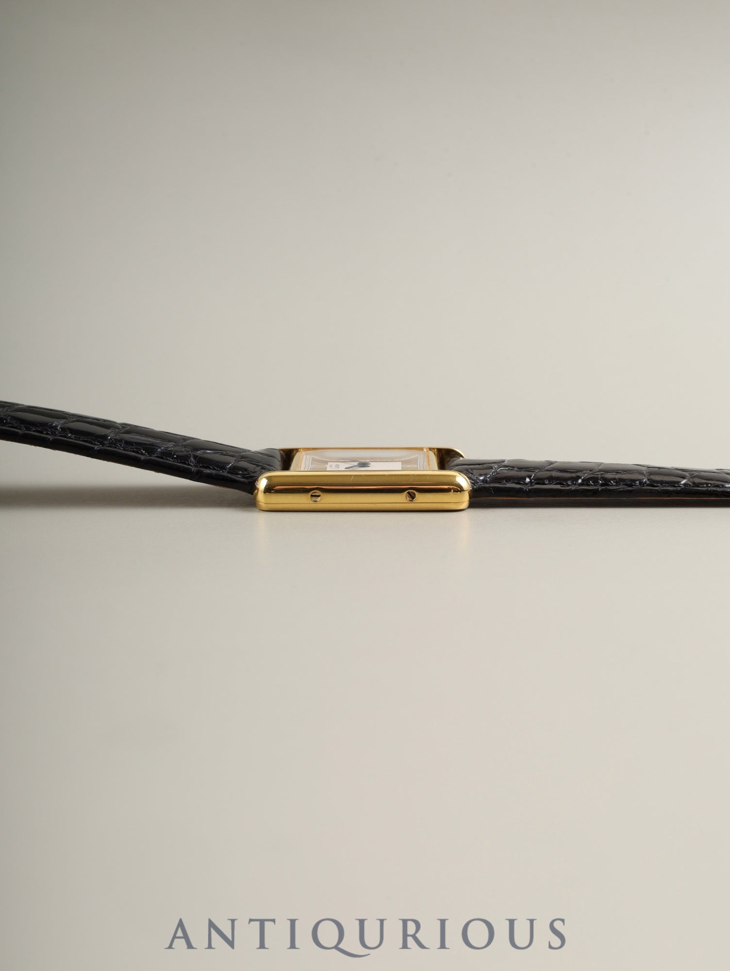 カルティエ マストタンク SM 限定500本 1615 クォーツ Cal.057 SV925 革 純正Dバックル(GP)ゴールドセクター文字盤(SWISS表記)オーバーホール済み 新品仕上げ済み