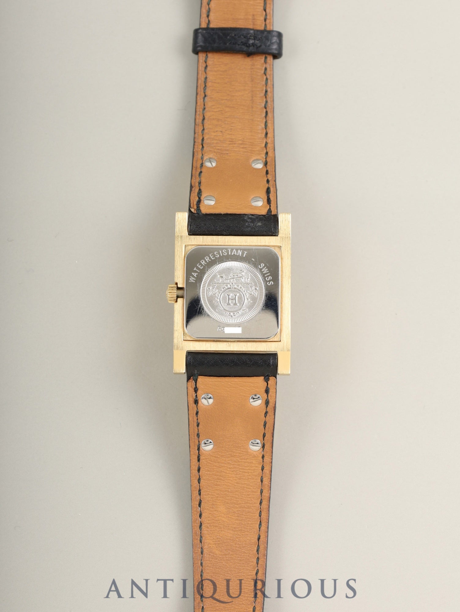 エルメス メドール 11.01 クォーツ Cal.976.001 GP 純正革ベルト(◯Y刻印:1995年) 純正ピンバックル(GP) ホワイト文字盤 箱 冊子 タグ 保証書(1995年)オーバーホール済み