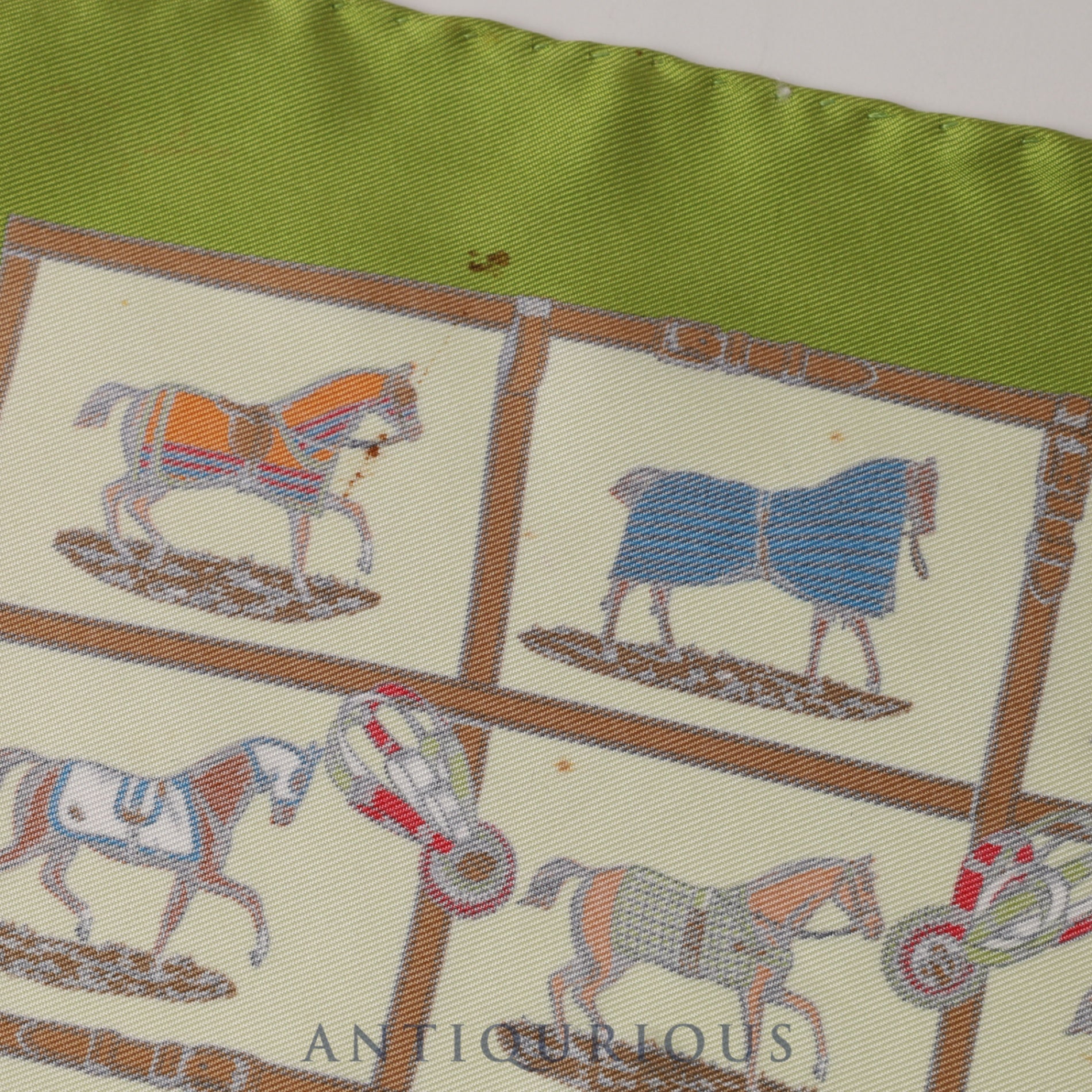 Hermes Scarf Carre 45 48 Horses in the Paddock 100% Silk