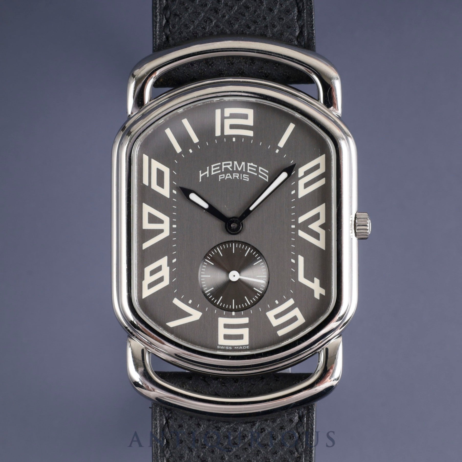 エルメス ラリー RA1.810 クォーツ Cal.980.163 SS 純正革ベルト(□J刻印:2006年) 純正尾錠(SS) グレー文字盤 冊子 オーバーホール済み