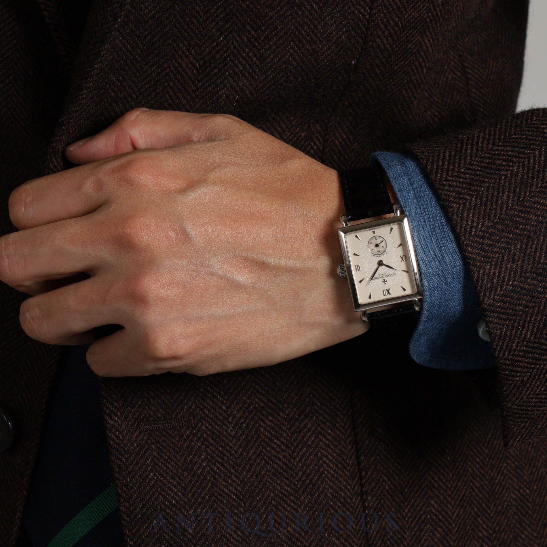 Vacheron Constantin Cabinotier 91001/00G-7 Manual winding Cal.1017 WG Leather Genuine buckle (750) Silver Roman dial Felt case Replacement genuine strap Complete service completed