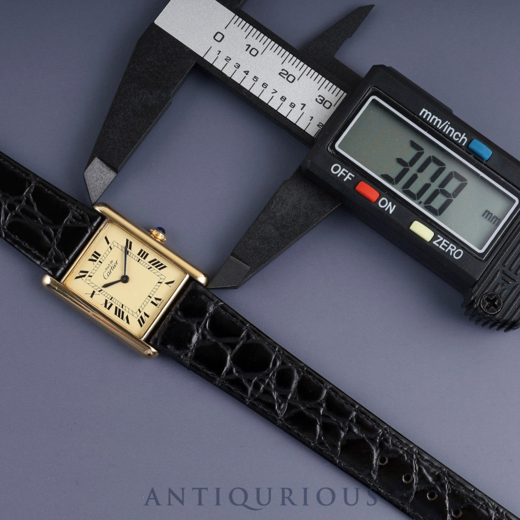 Cartier Must Tank LM Manual winding Cal.78-1 SV925 Leather Genuine buckle (GP) Ivory Roman dial Overhauled