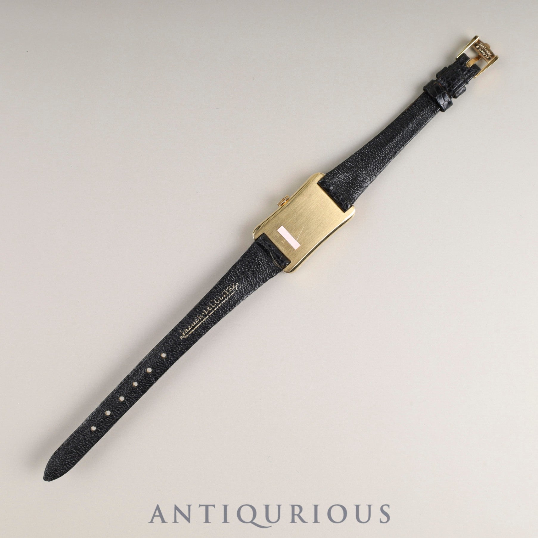 Jaeger-LeCoultre Rectangular 6011 Manual winding YG Leather Genuine buckle (GP) White Roman dial Overhauled