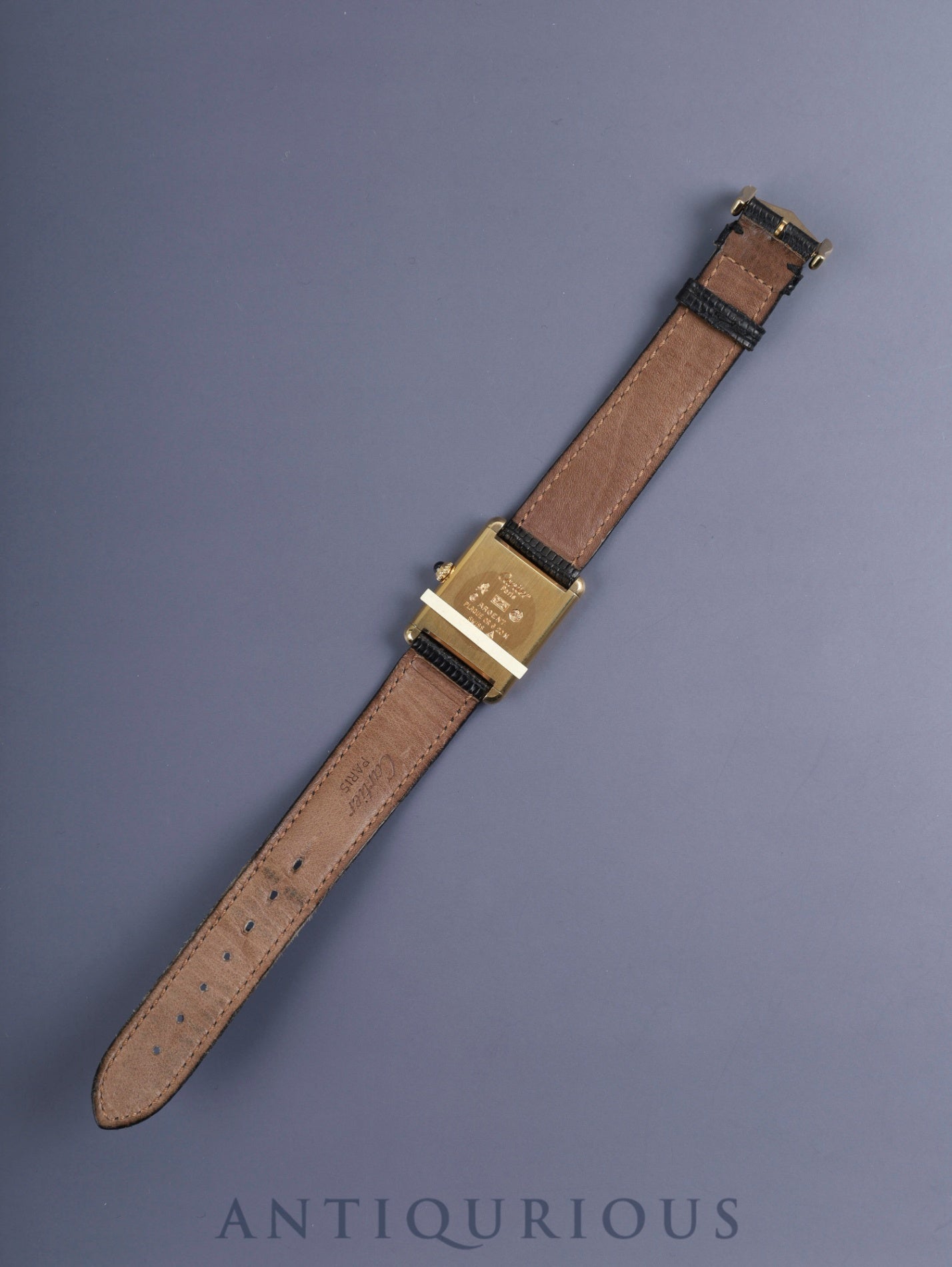 カルティエ マストタンク LM 19749 13 手巻き SV925 純正革ベルト 純正尾錠(GP) ブラックローマン文字盤 保証書(1987年) カルティエブティックにてコンプリートサービス済み