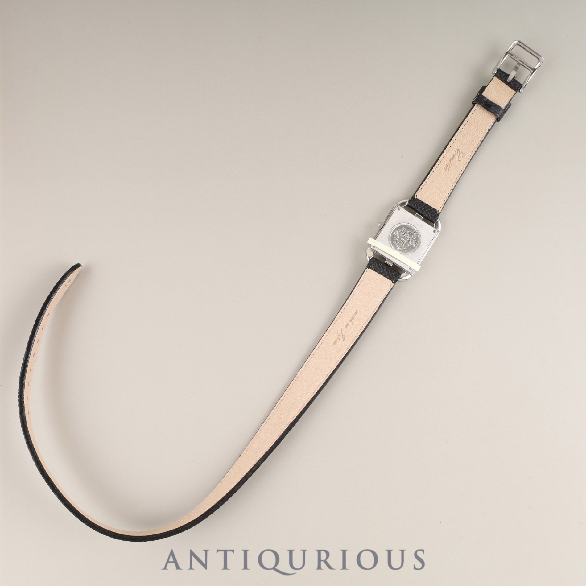 Hermès Cape Cod CC1-210 Quartz Caliber 976.001 Stainless Steel Leather Strap with Genuine Stainless Steel Buckle, Silver Dial, Box, Booklet, Warranty Card (2002), Genuine Leather Strap (2001, Signs of Use), Overhauled