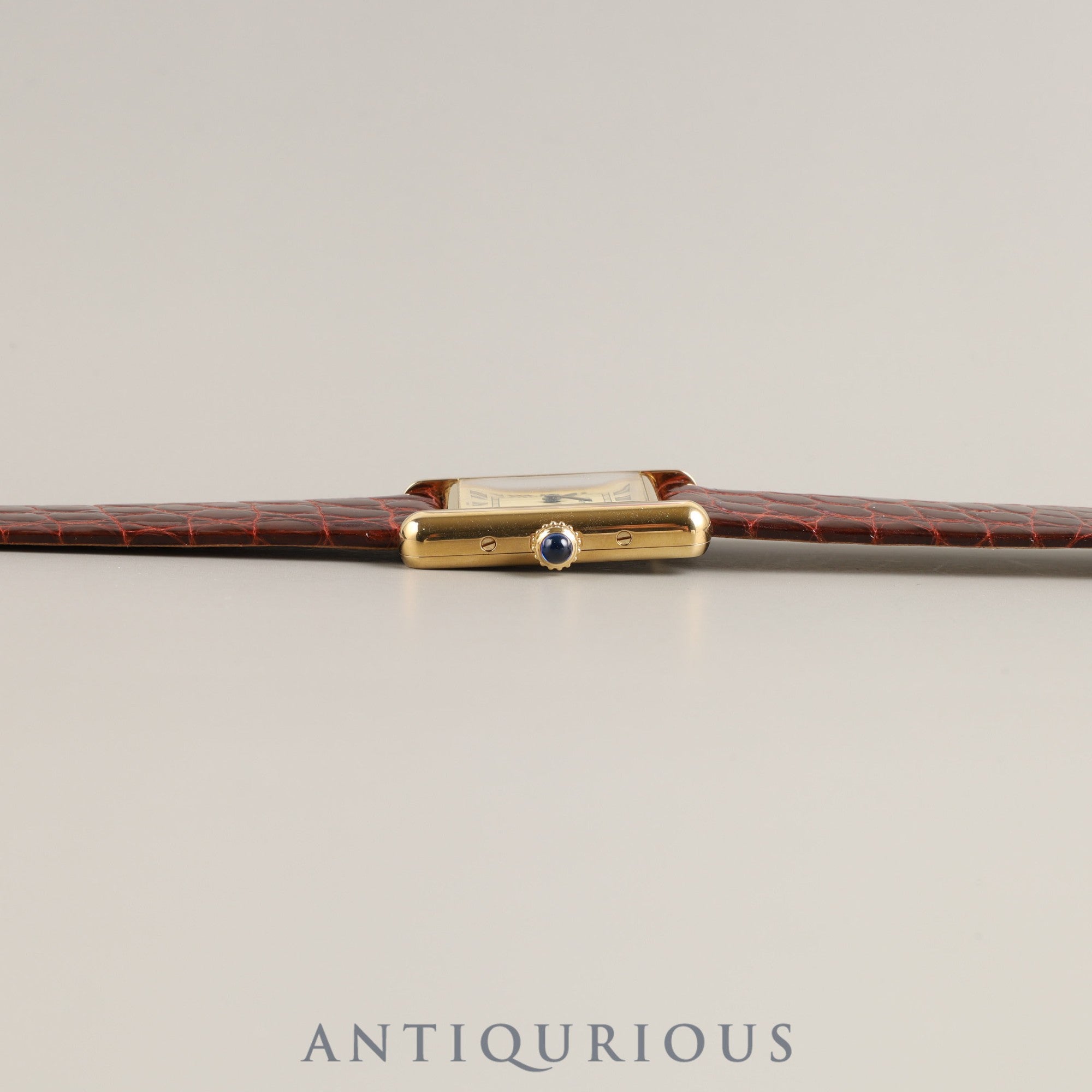 Cartier Must Tank SM 1613 Quartz Cal.057 SV925 Leather Genuine Buckle (GP) Ivory Dial Box Warranty (1996) Overhauled