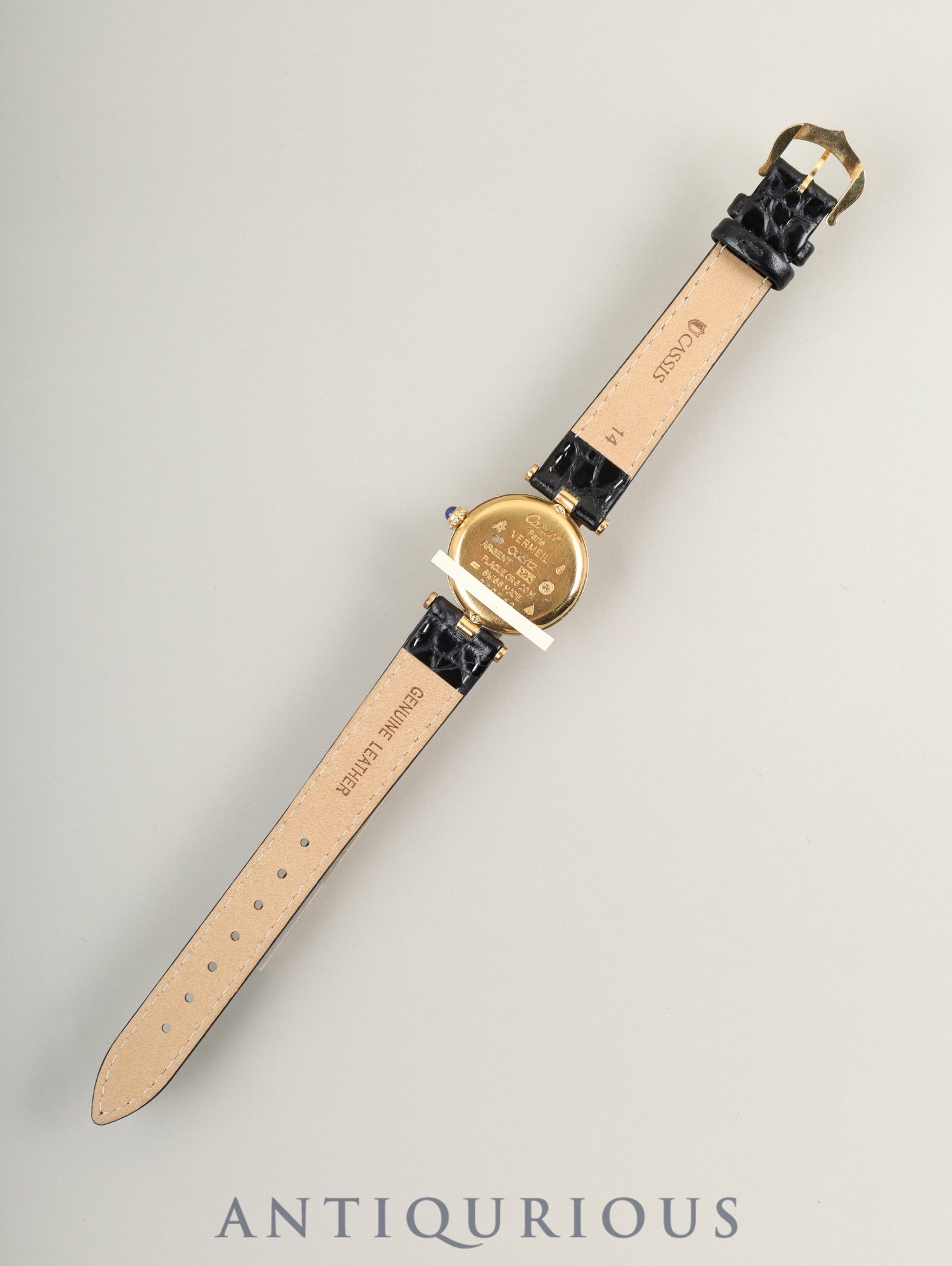 カルティエ マスト ヴァンドーム VLC SM 590004 クォーツ Cal.690 SV925 革 純正尾錠(GP)アイボリーローマン文字盤 オーバーホール済み