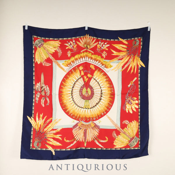 エルメス スカーフ カレ90 ブラジル SILK100%